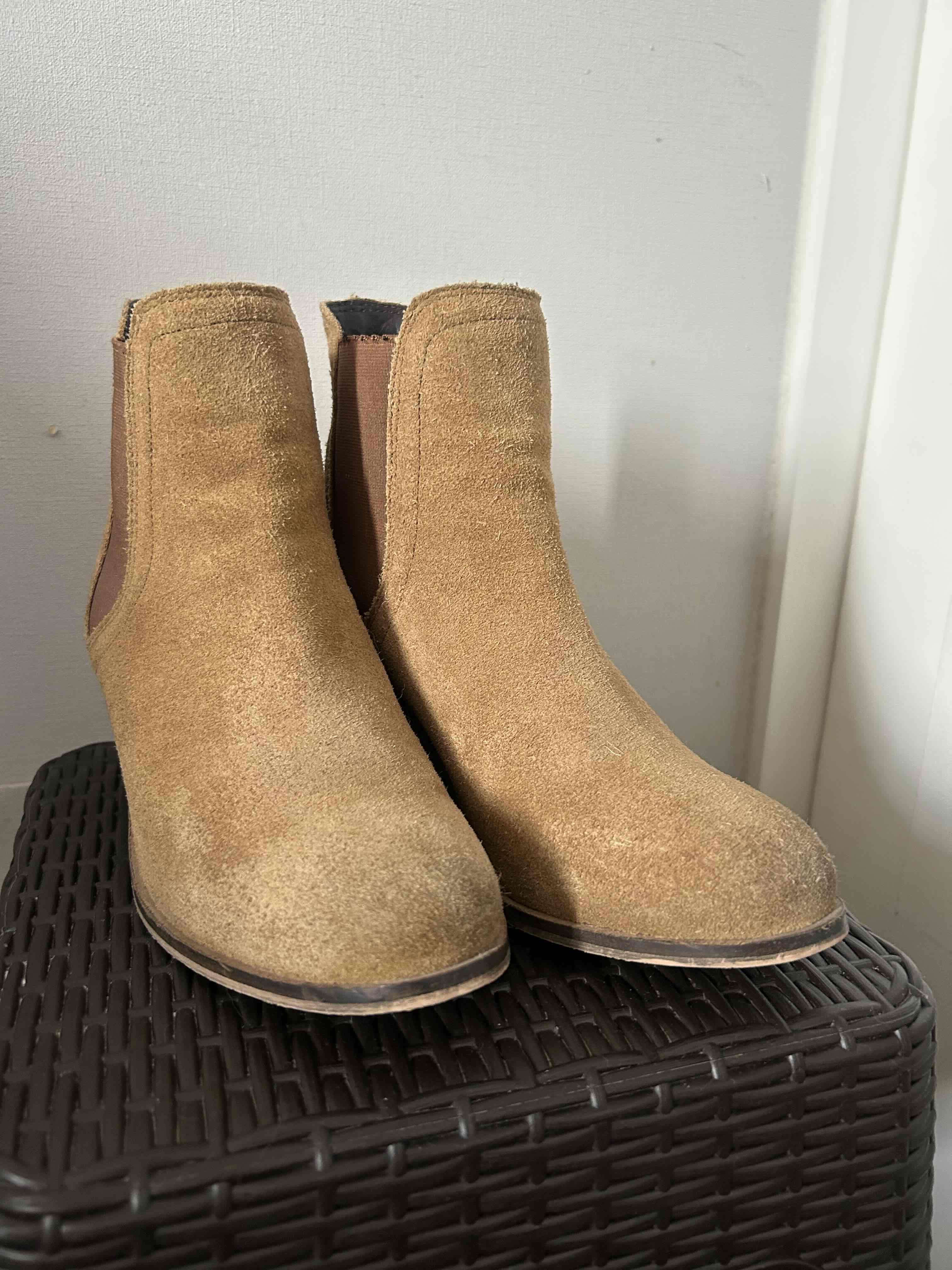 Botines de cuero ante marron claro - miniatura 3