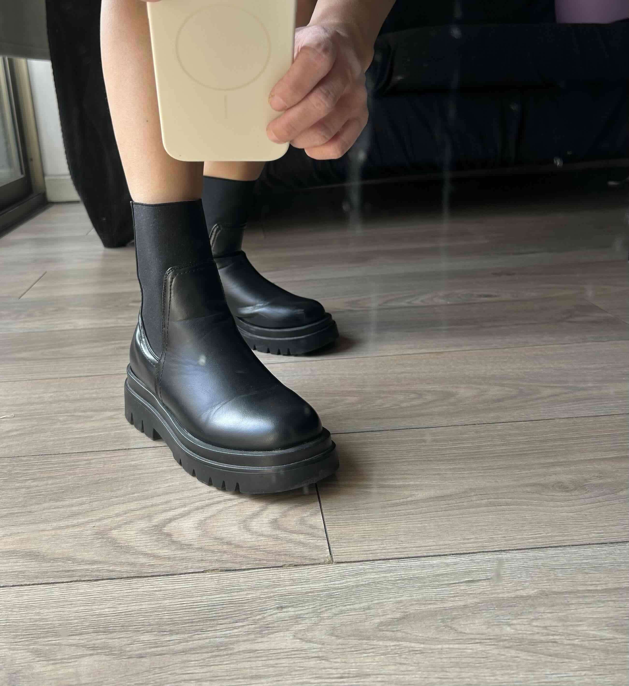 Botines negros de eco cuero - miniatura 4