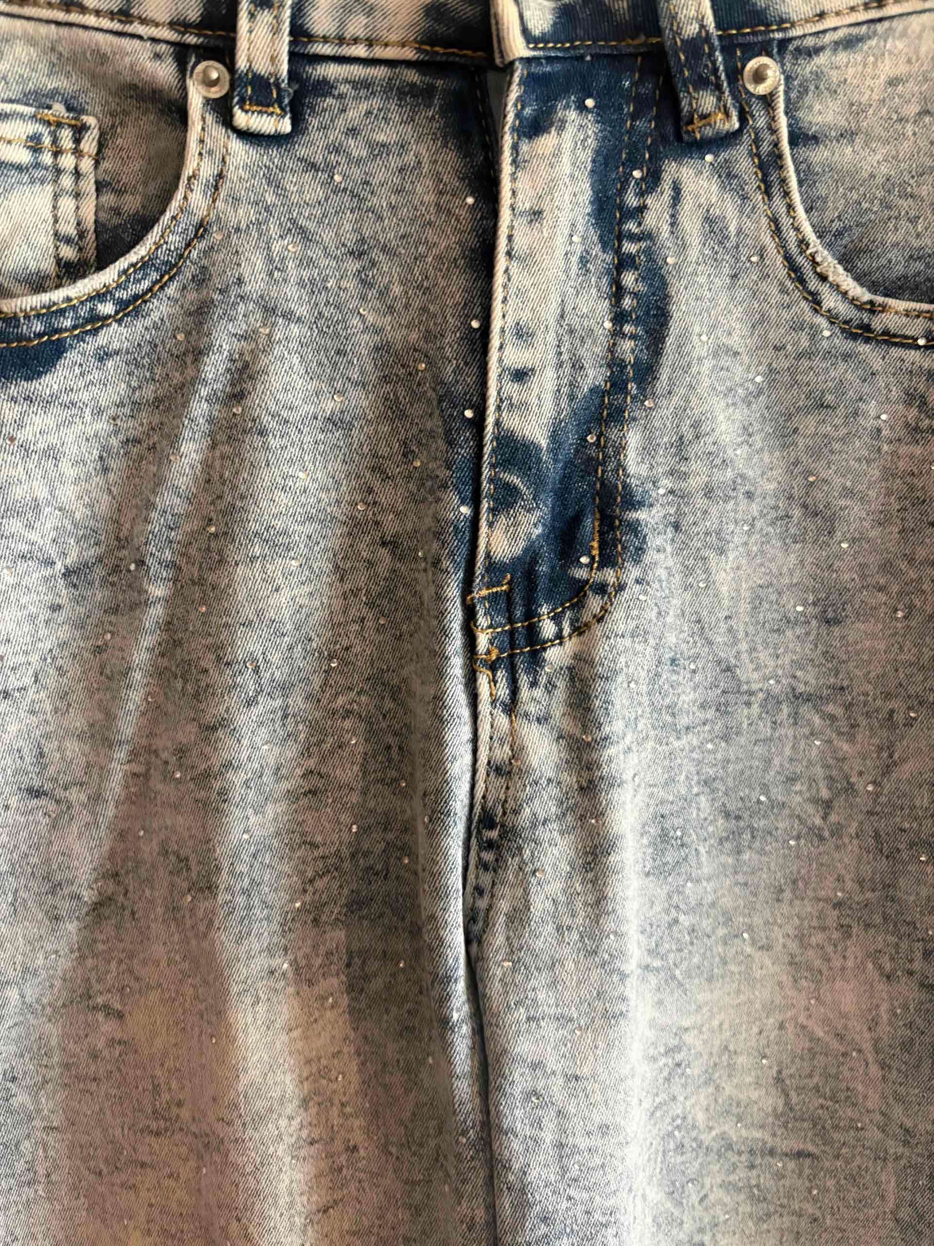 Jeans grises desteñidos con brillos  talla 34 - miniatura 2