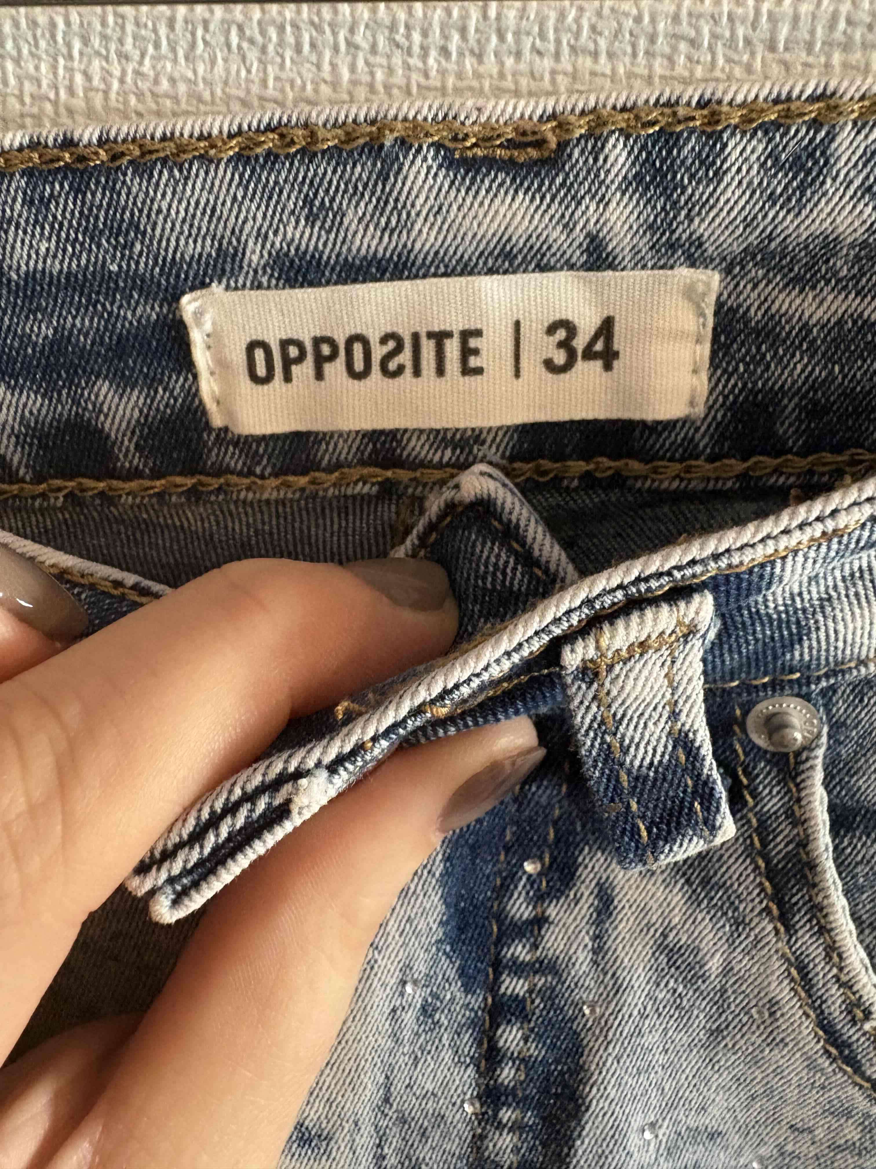 Jeans grises desteñidos con brillos  talla 34 - miniatura 3