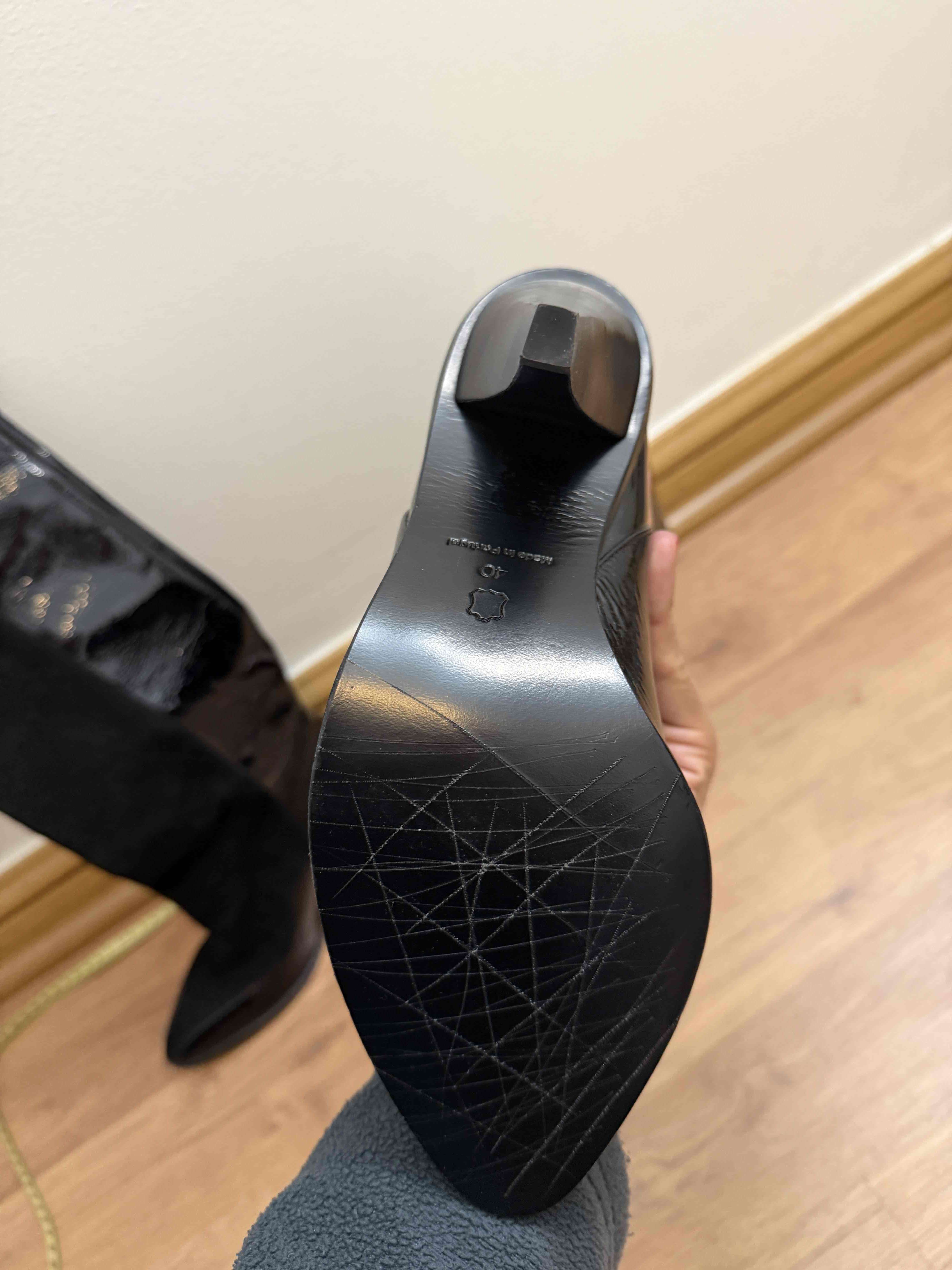 Botas negras cuero charol y gamuza - miniatura 5