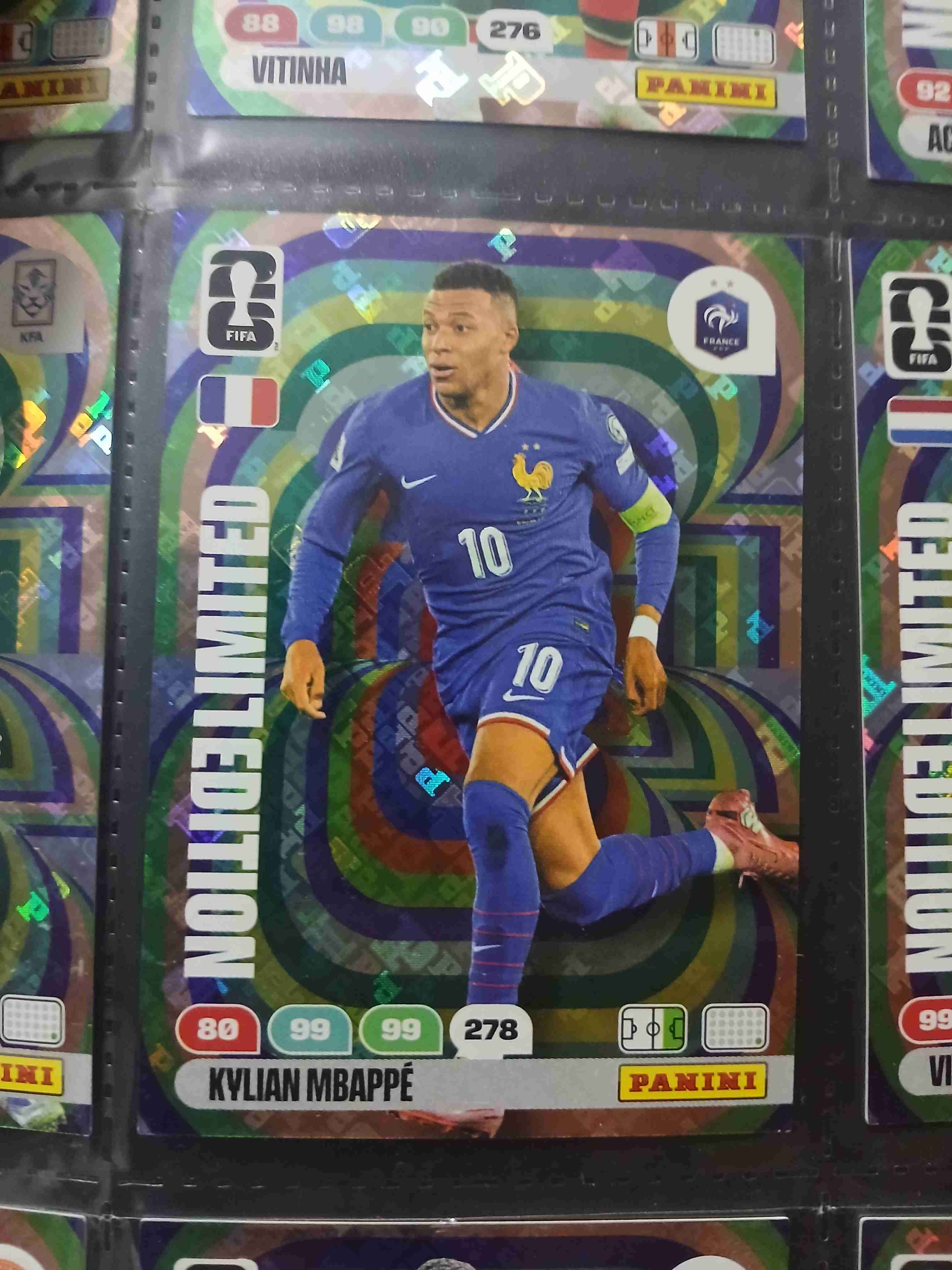 Tarjeta Panini Kylian Mbappé Edición Limitada