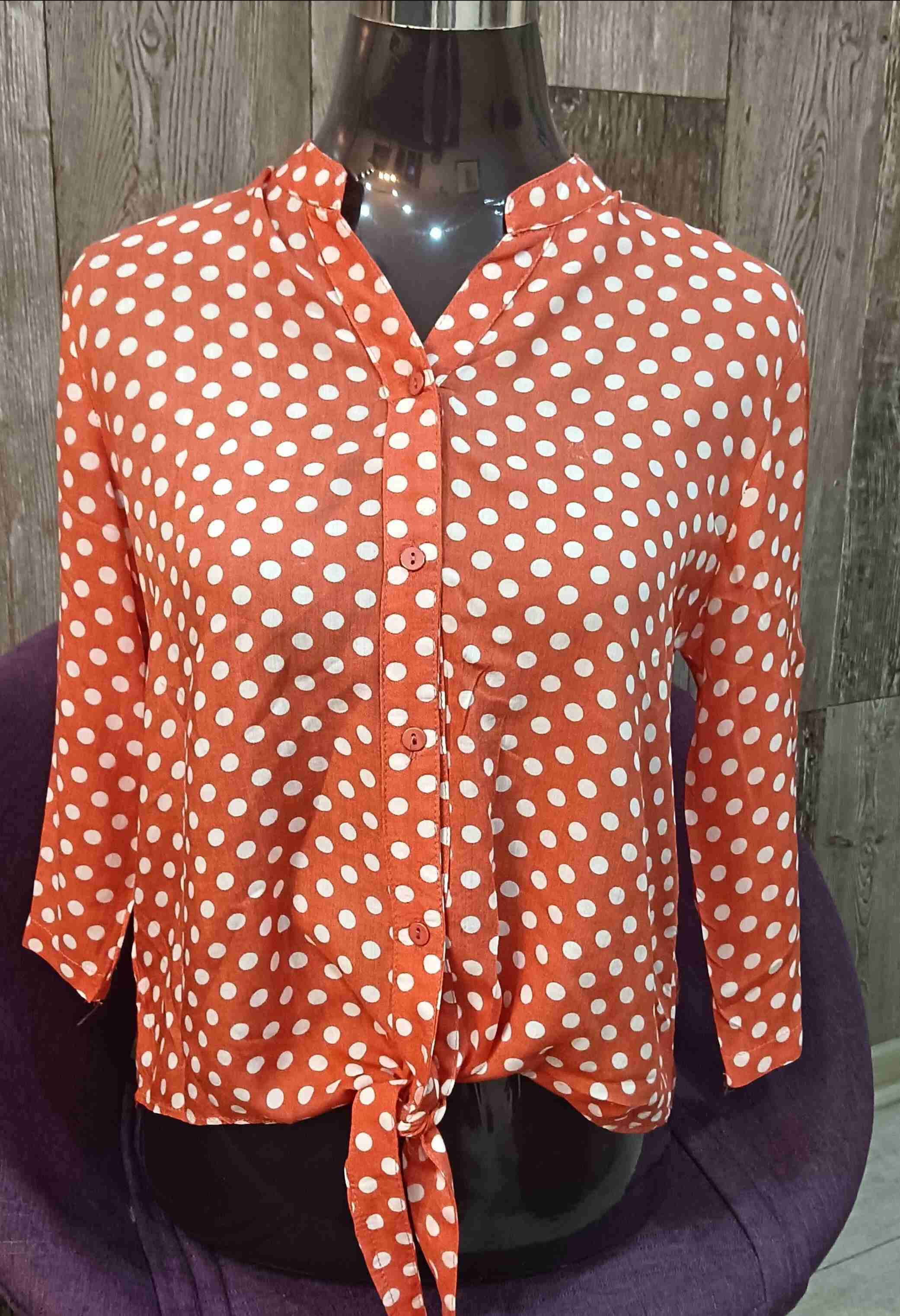 Blusa Naranja con lunares blancos - miniatura 1