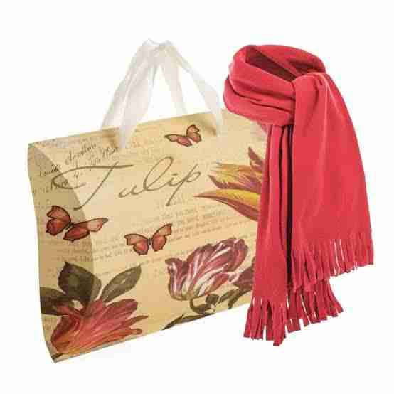 Bolsa decorativa y bufanda roja - miniatura 1