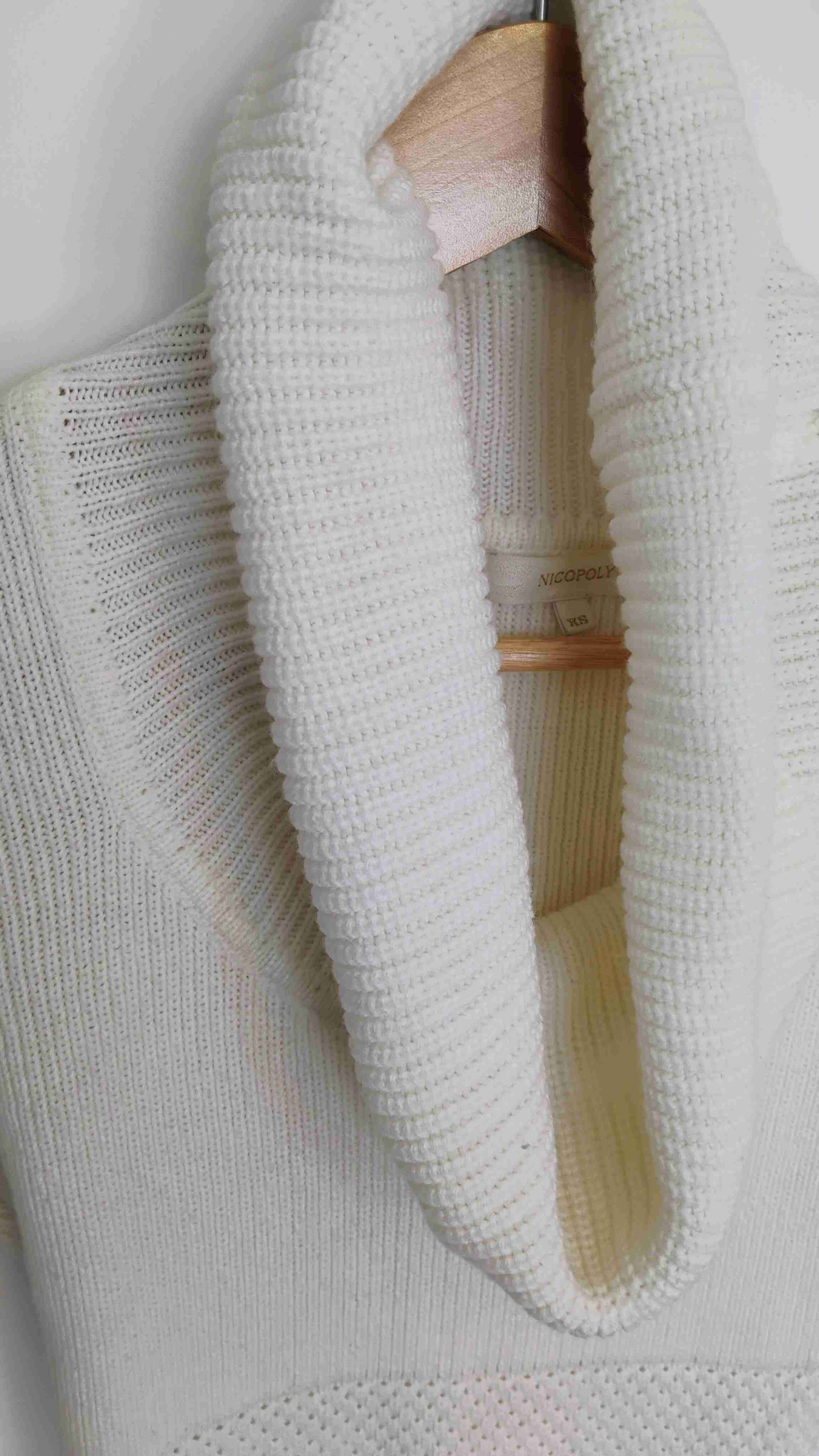 Vestido sweater cuello alto blanco - miniatura 5