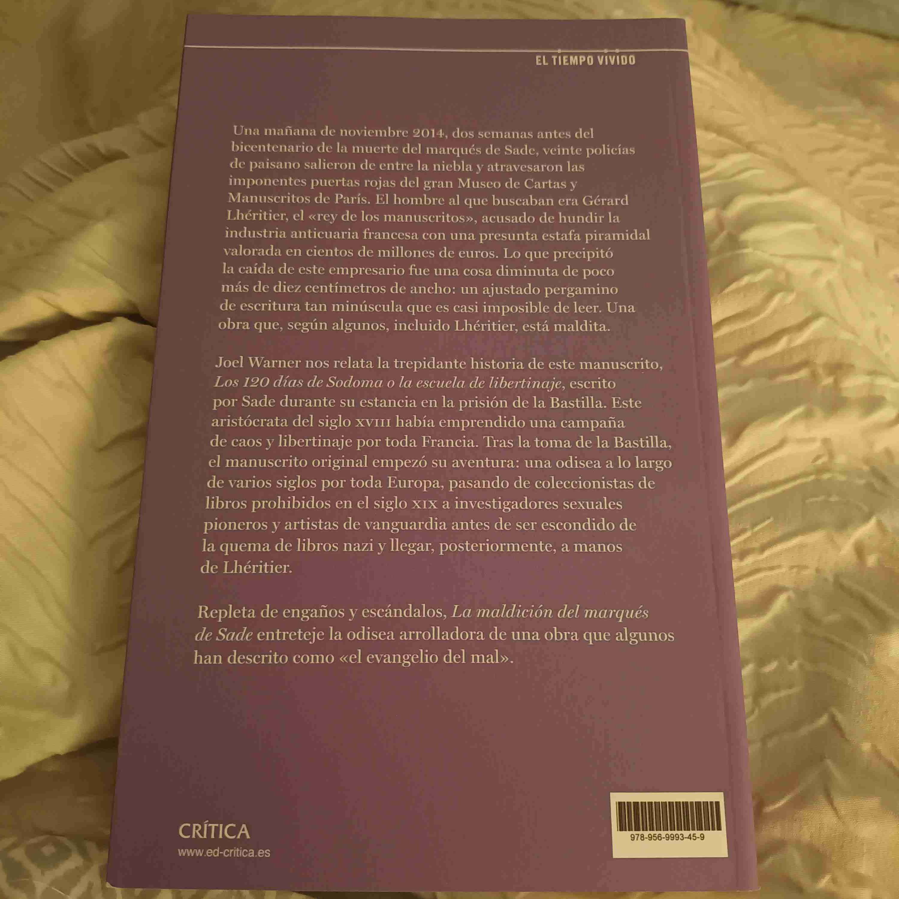 Libro 'La Maldición del Marqués de Sade' - miniatura 2