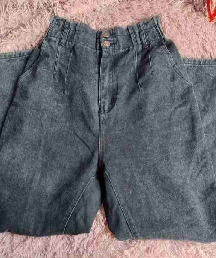 Mom jeans de mezclilla gris - miniatura 1