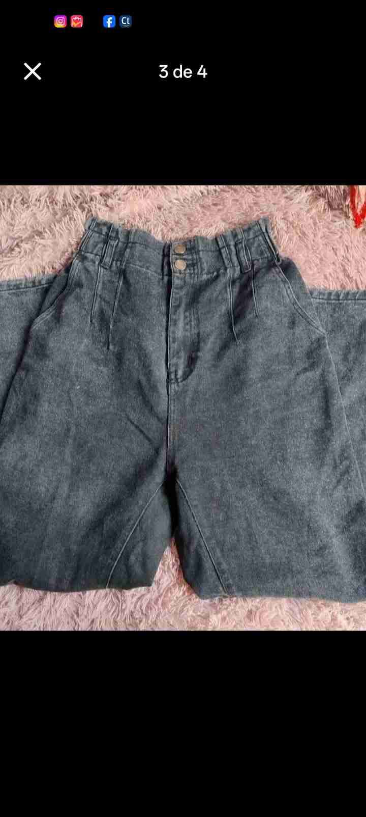 Mom jeans de mezclilla gris - miniatura 2