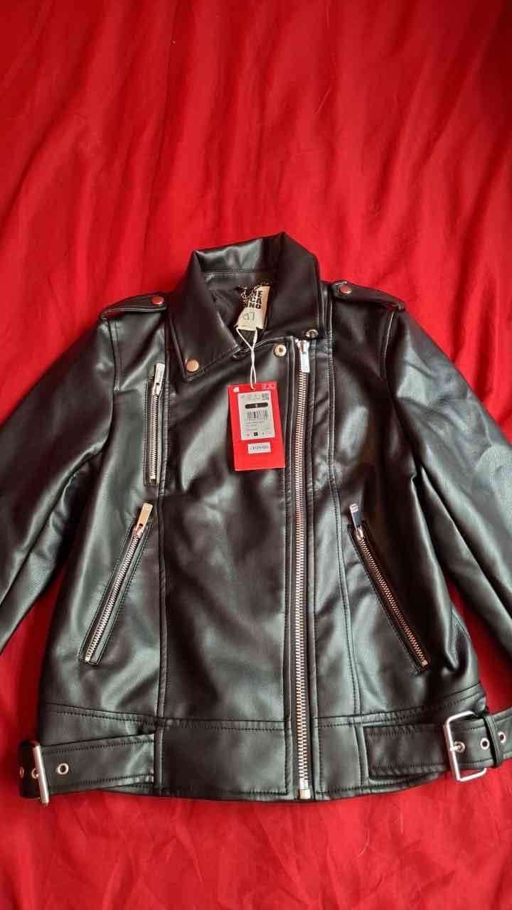 Chaqueta negra de cuero sintético - miniatura 1