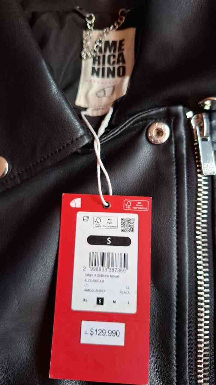 Chaqueta negra de cuero sintético - miniatura 2