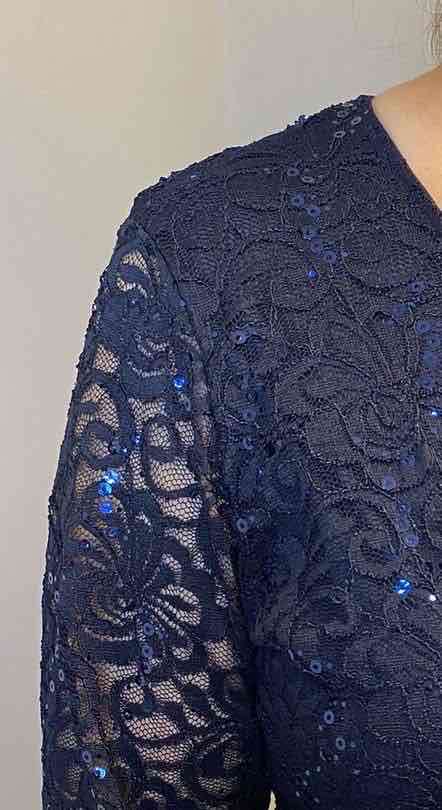 Vestido azul marino largo - miniatura 3