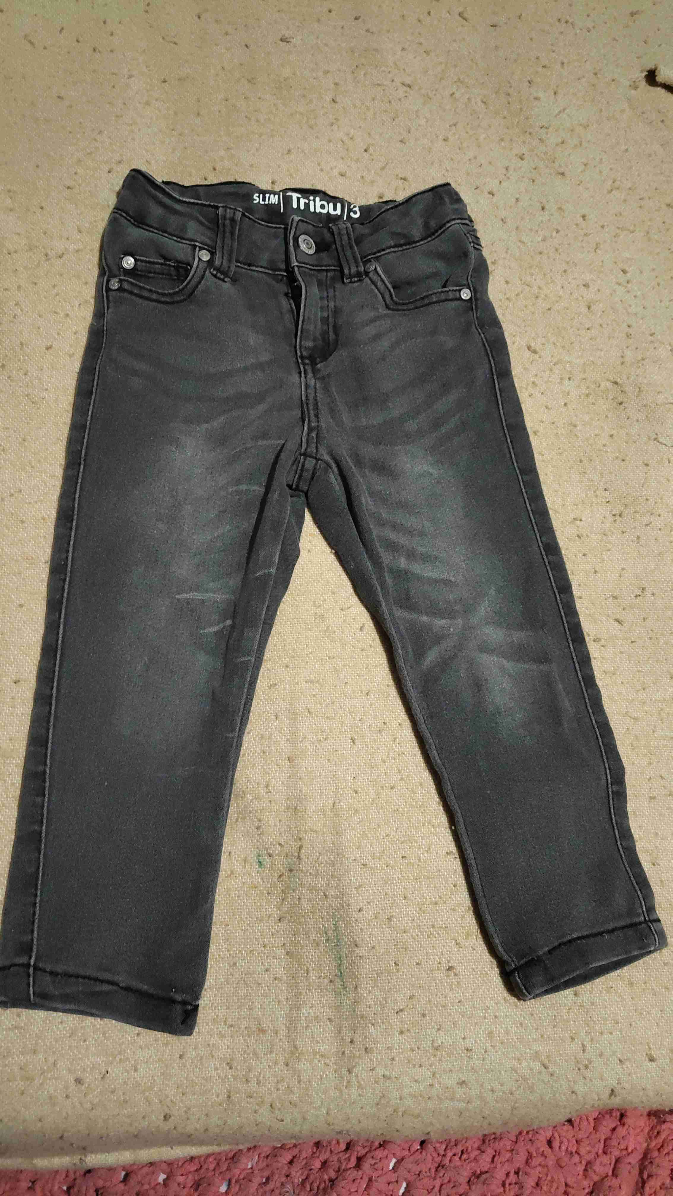 Jeans slim gris Tribu talla 3 - miniatura 1