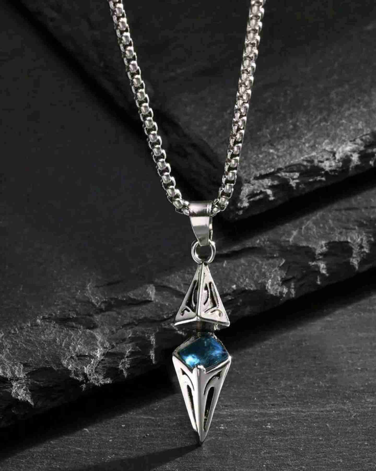 Collar con colgante plateado - miniatura 2