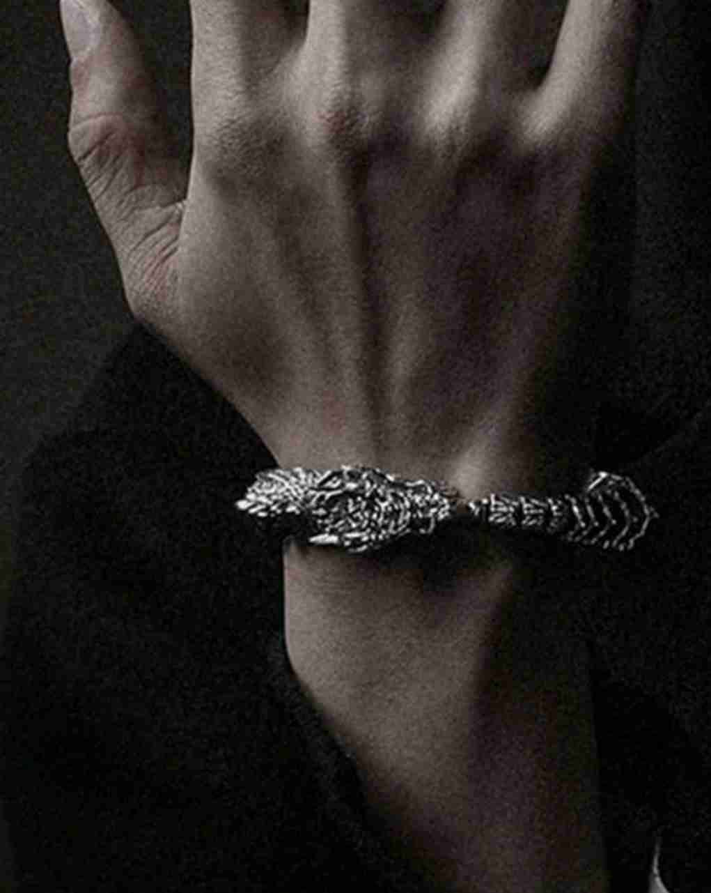 Pulsera de dragón metálica - miniatura 2