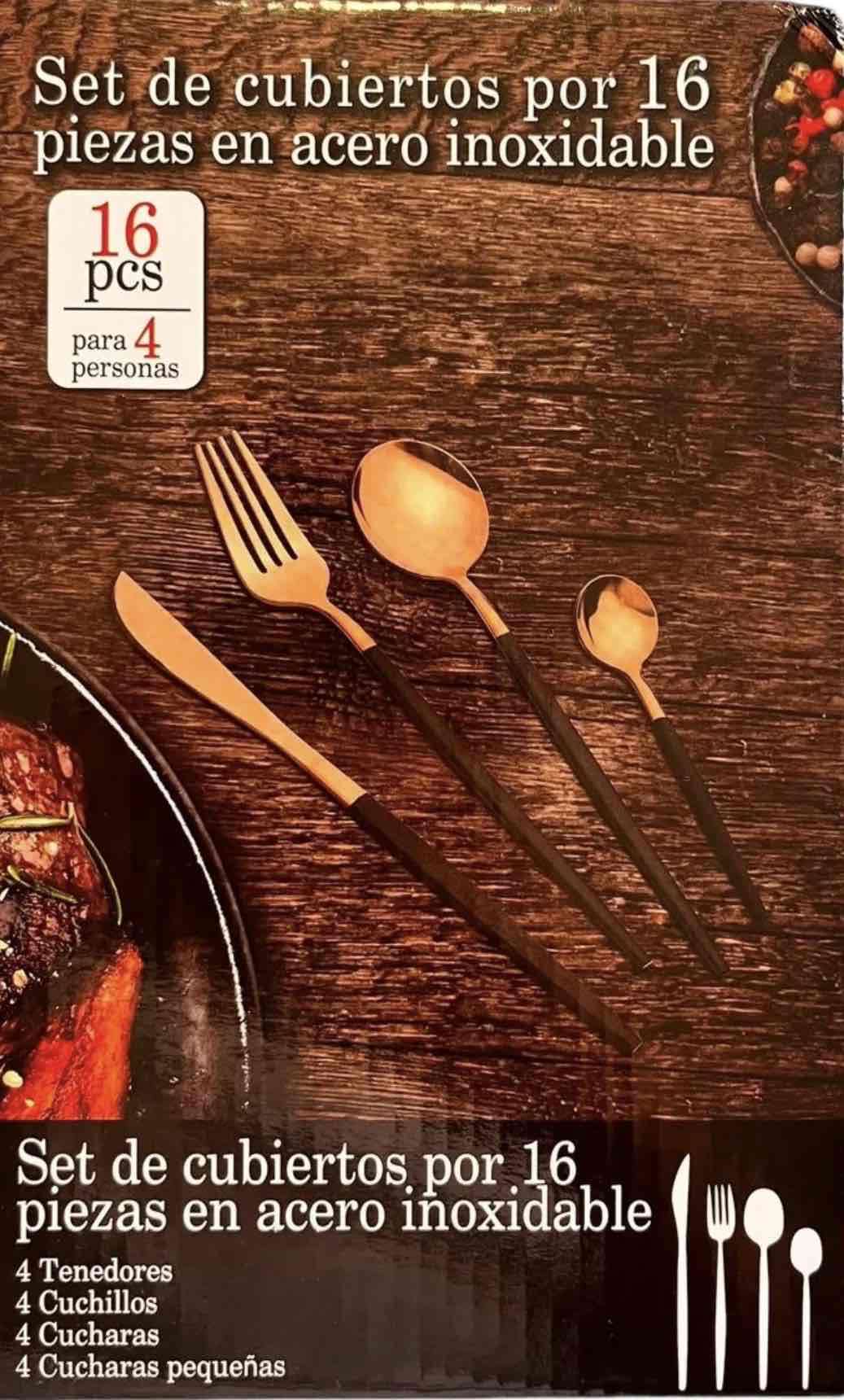 Set cubiertos acero inoxidable 16 piezas - miniatura 1