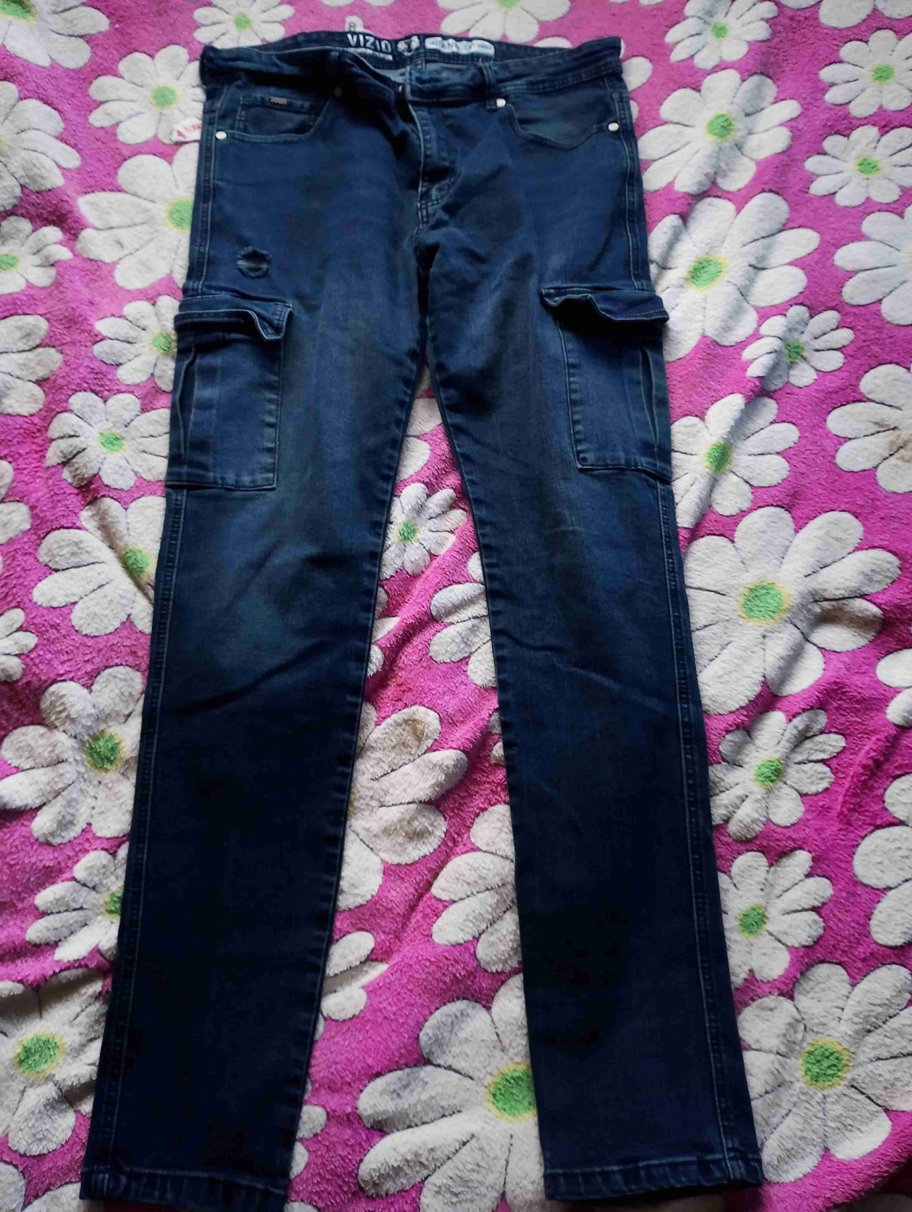 Pantalones cargo azul oscuro - miniatura 1