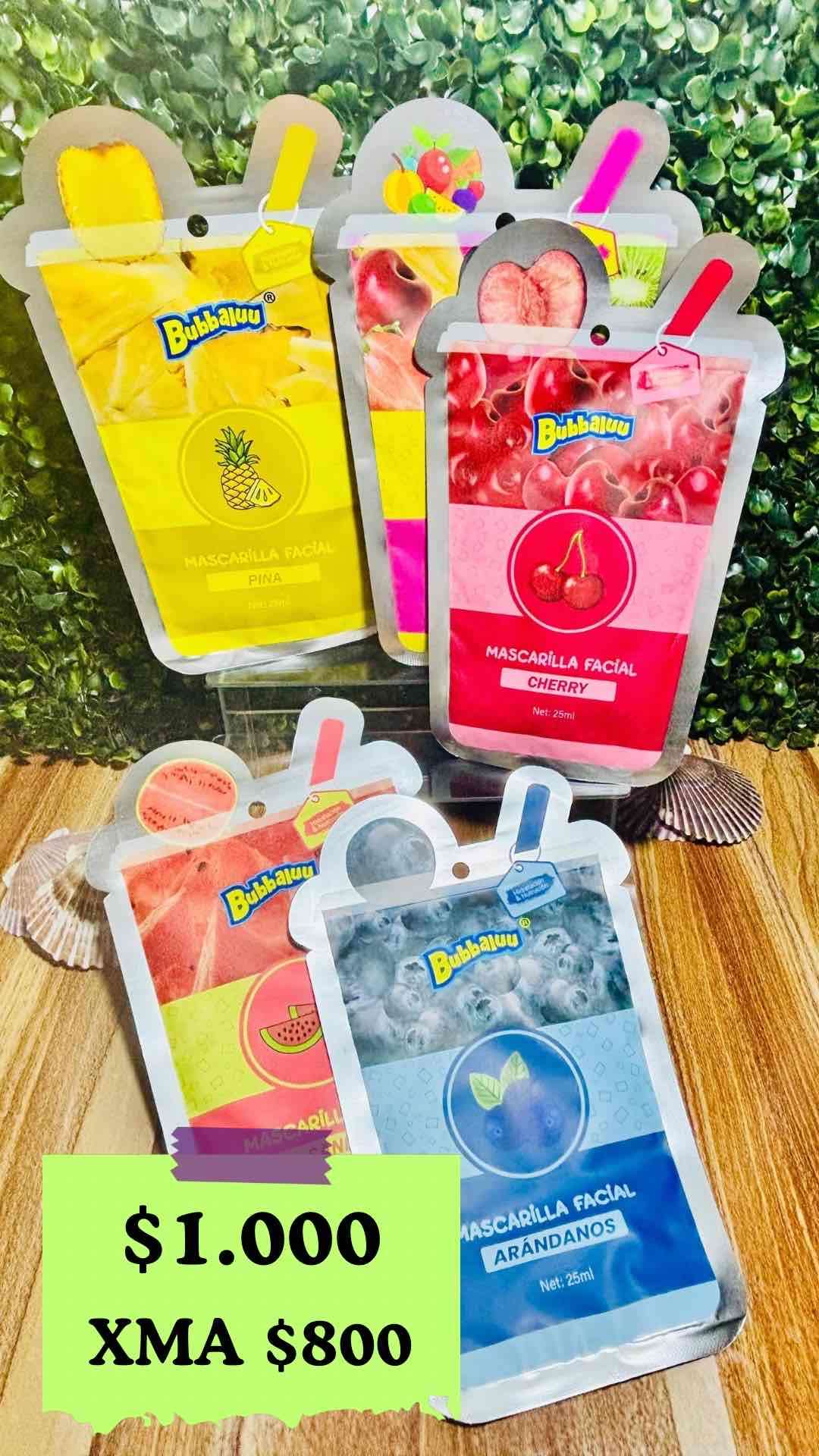 Mascarillas faciales frutales