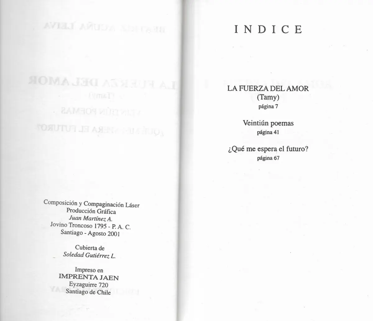 La Fuerza Del Amor Veintiún Poemas Qué / B. Acuña - miniatura 2