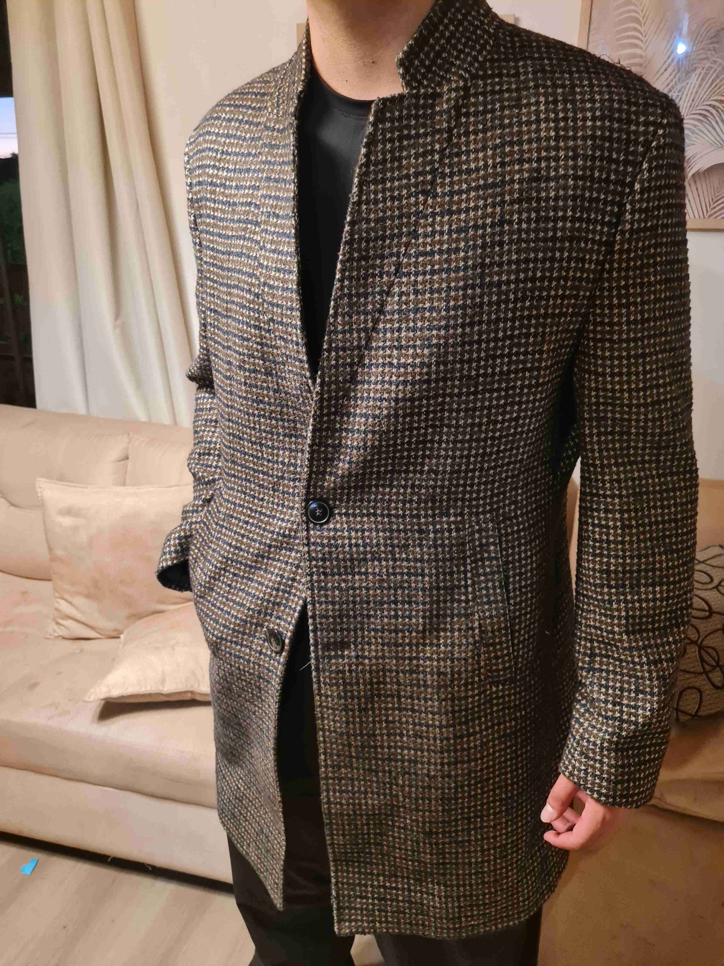 Abrigo de lana a cuadros - miniatura 1