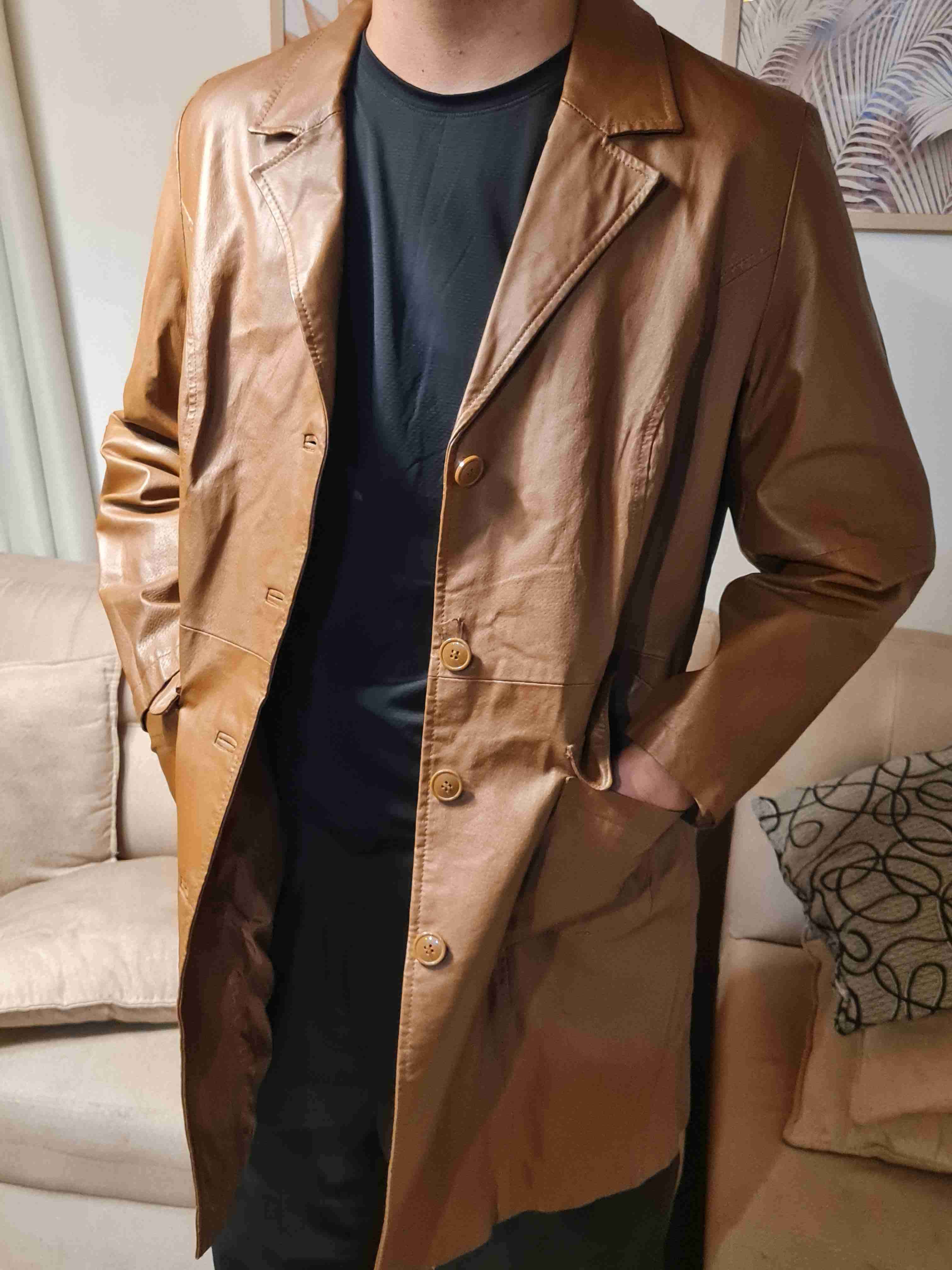 Chaqueta marrón de cuero - miniatura 3