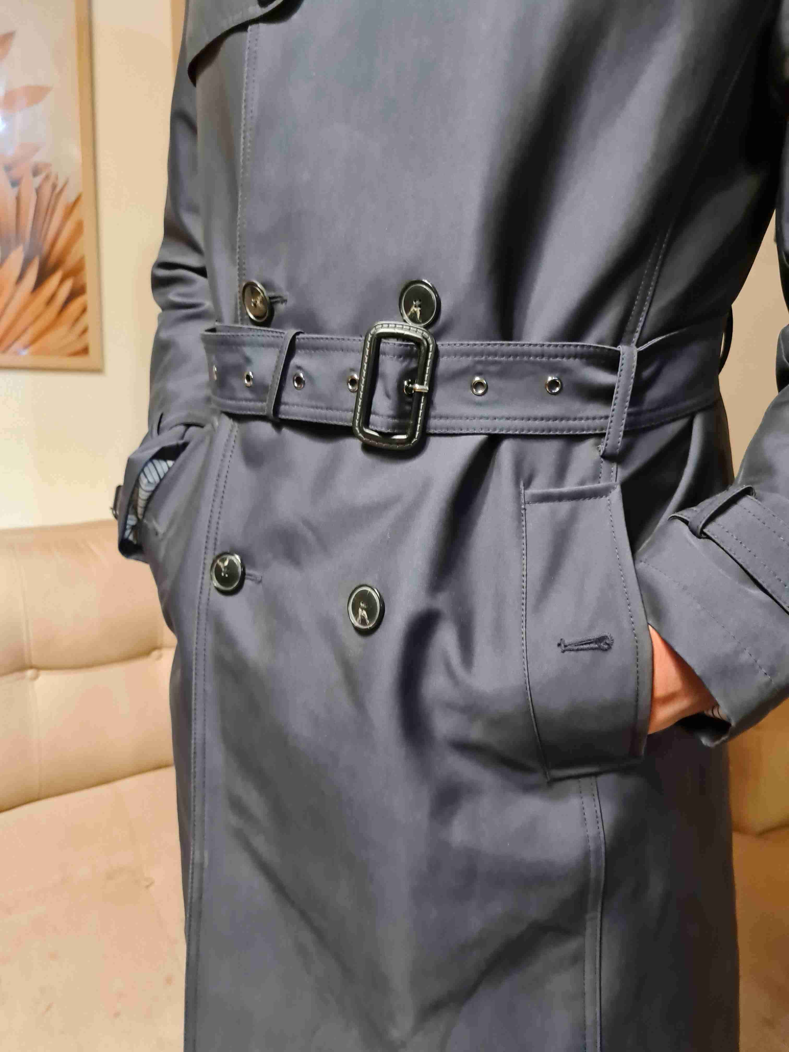 Abrigo trench azul oscuro - miniatura 4