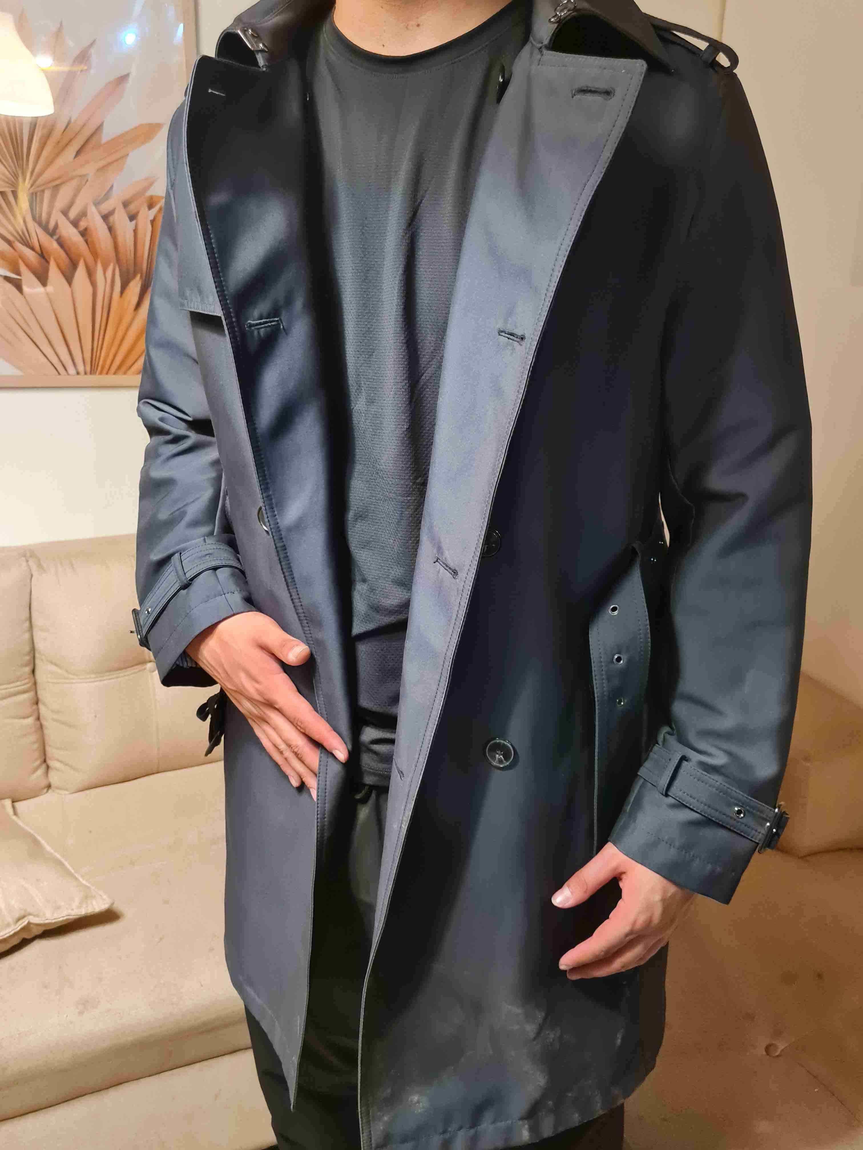 Abrigo trench azul oscuro - miniatura 5