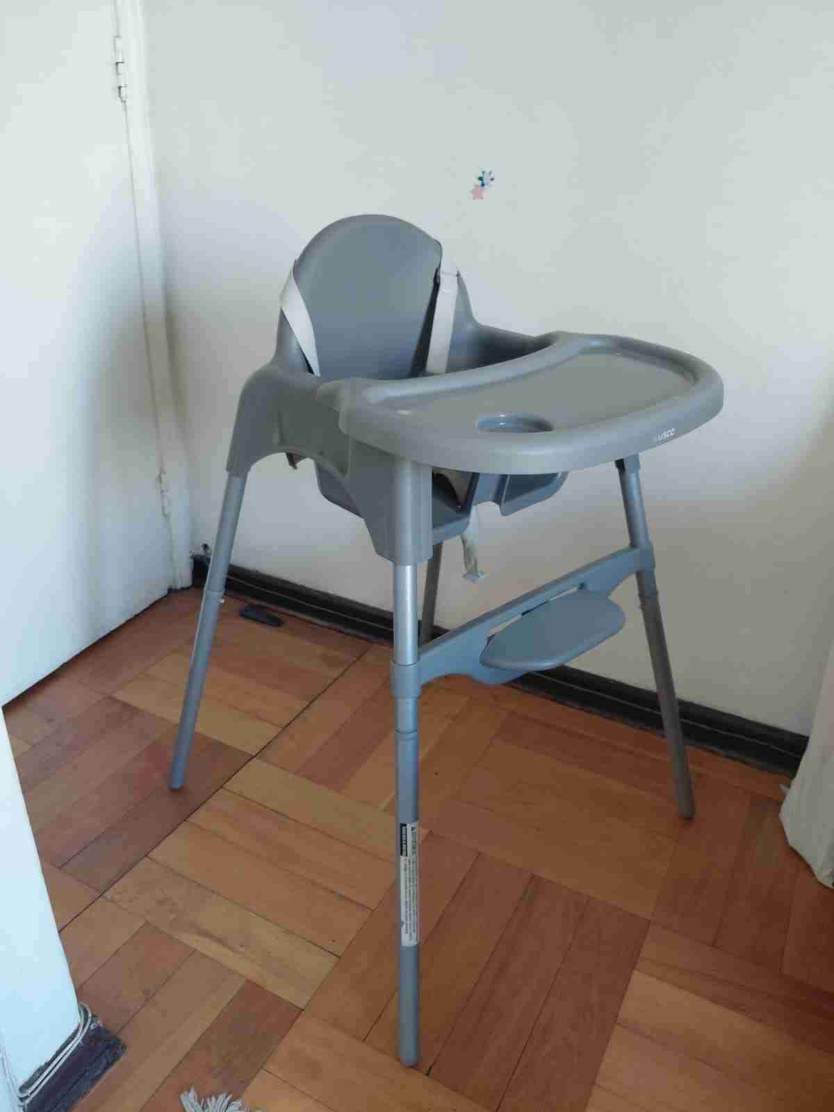 Silla de comer para bebé gris - miniatura 2