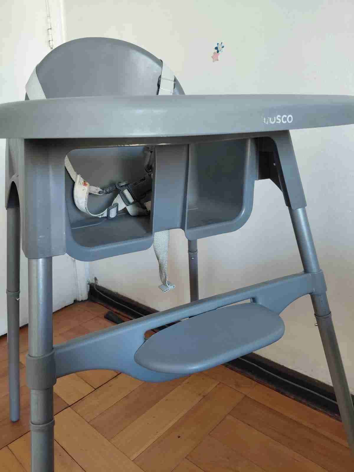 Silla de comer para bebé gris - miniatura 3