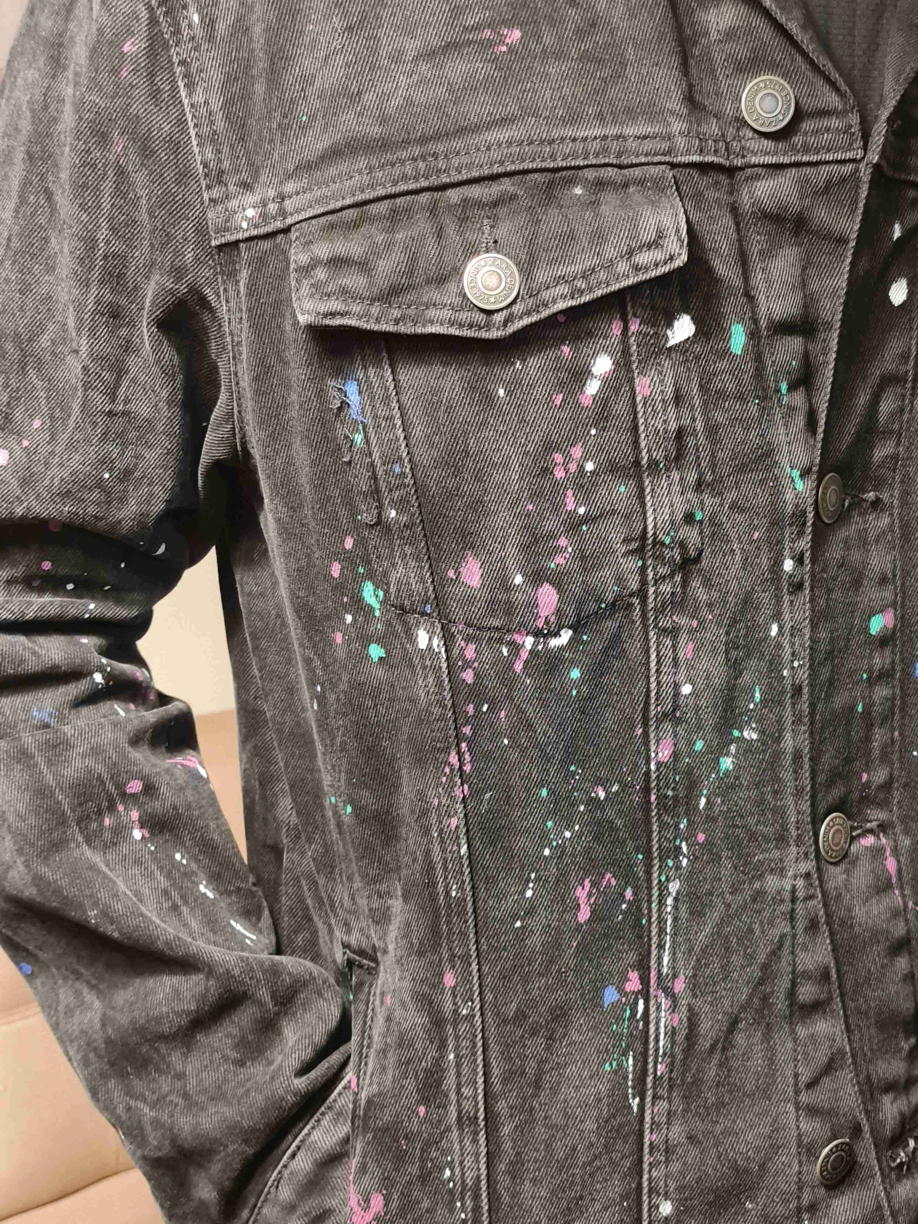 Chaqueta negra con manchas ZARA - miniatura 2