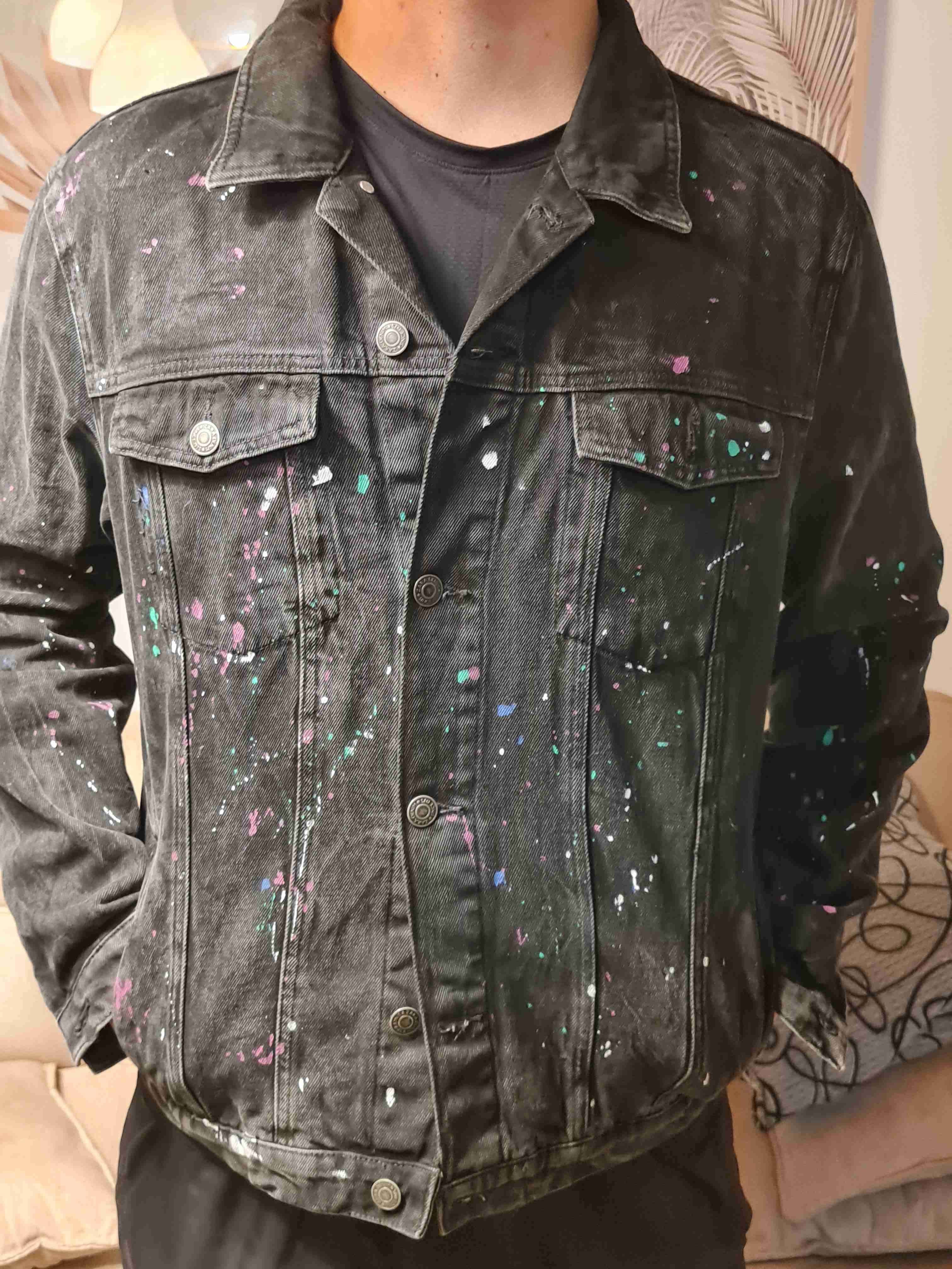 Chaqueta negra con manchas ZARA - miniatura 3