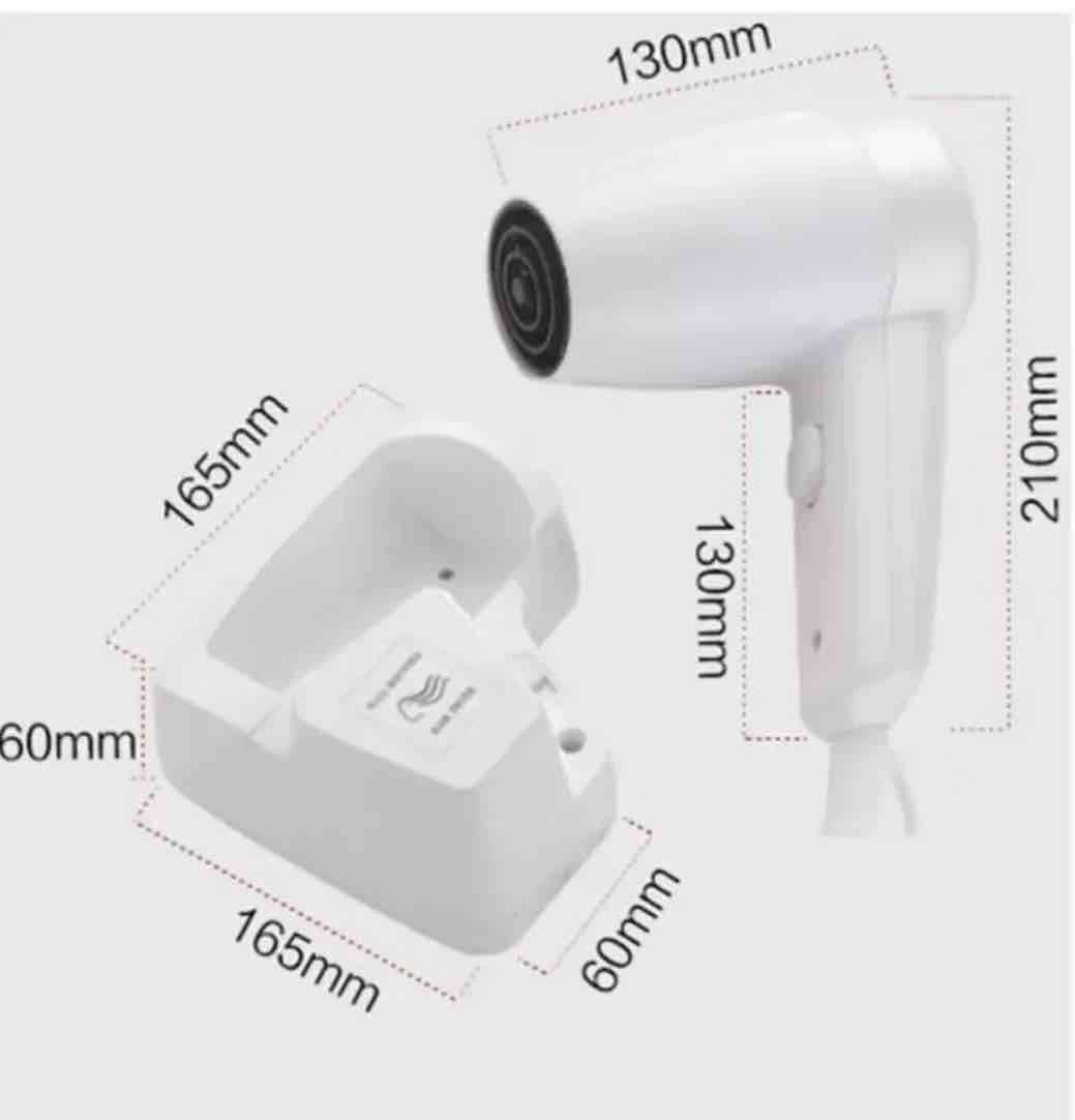 Secador De Cabello Con Soporte A La Pared Y Enchu - miniatura 3