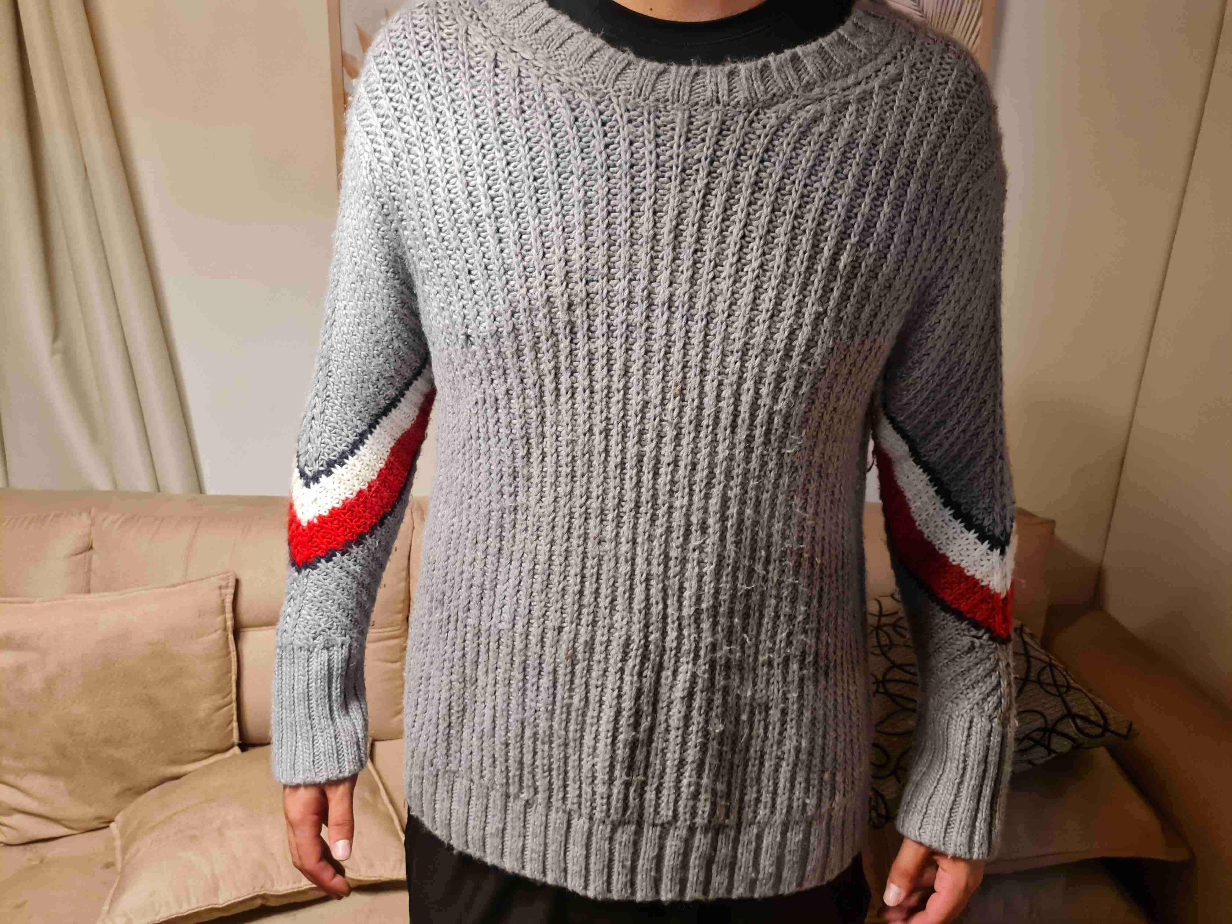 Suéter gris con detalle TRICOLOR TOMMY HILFIGER - miniatura 4