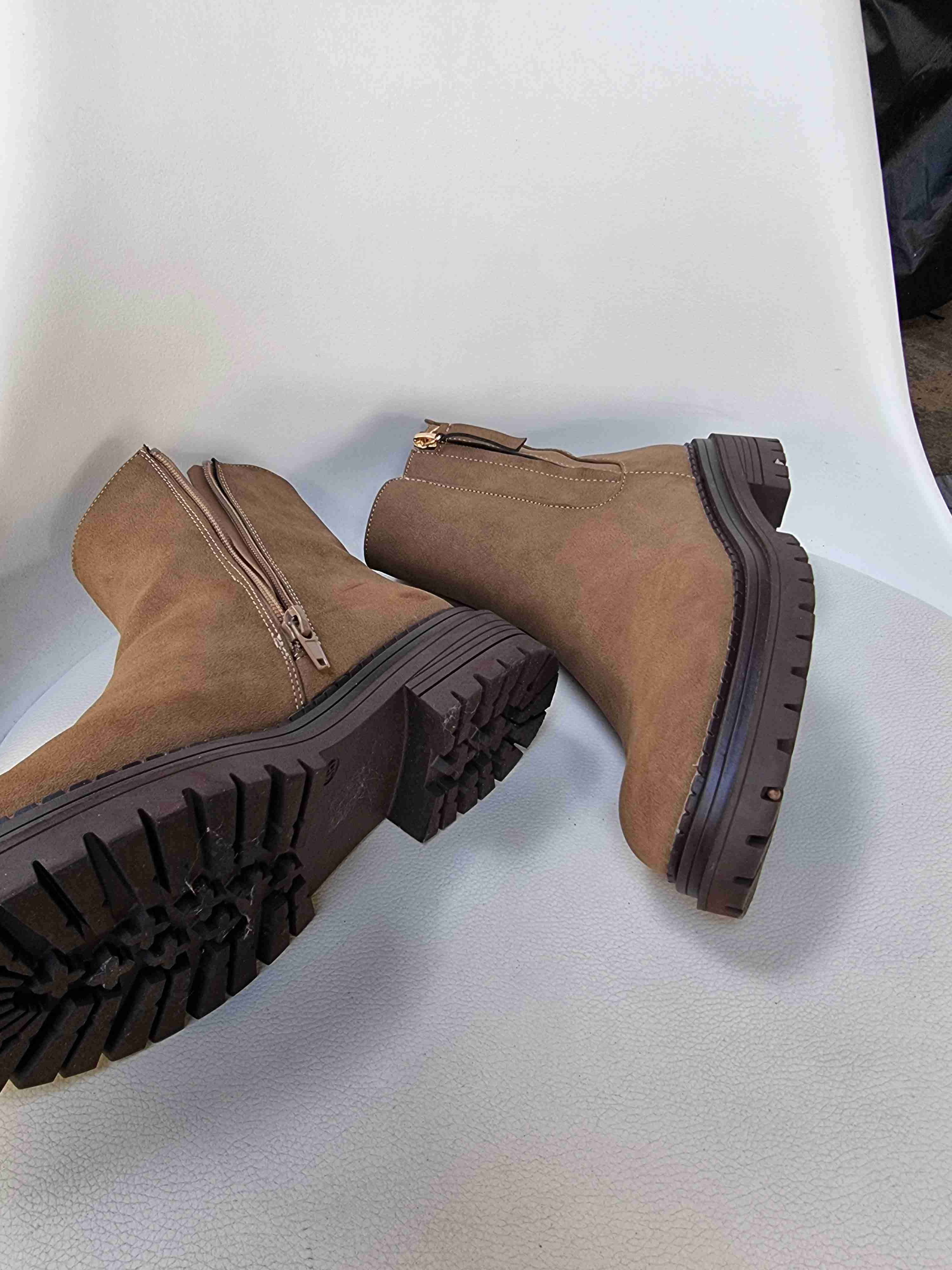 Botines de cuero beige - miniatura 2