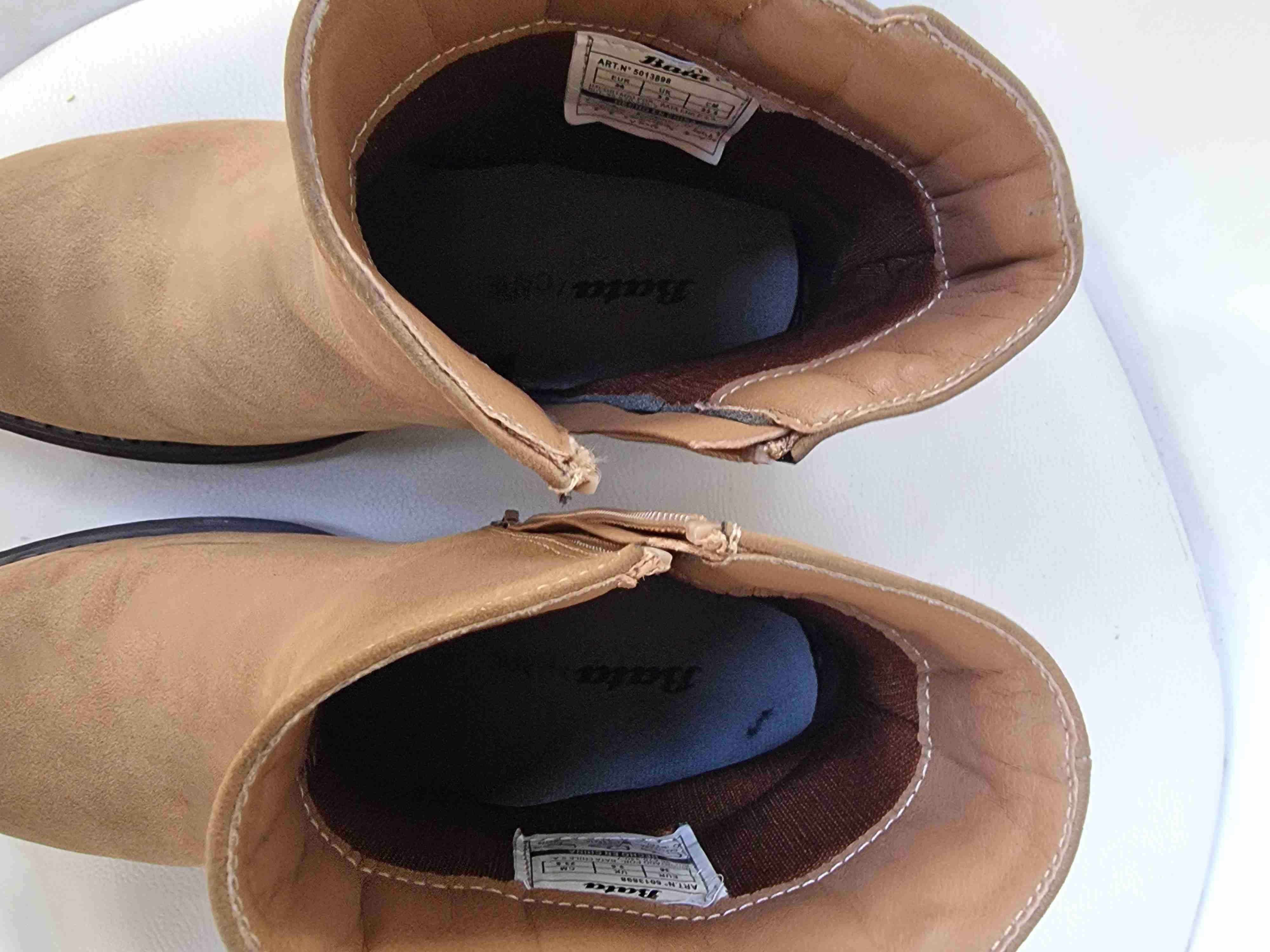 Botines de cuero beige - miniatura 3