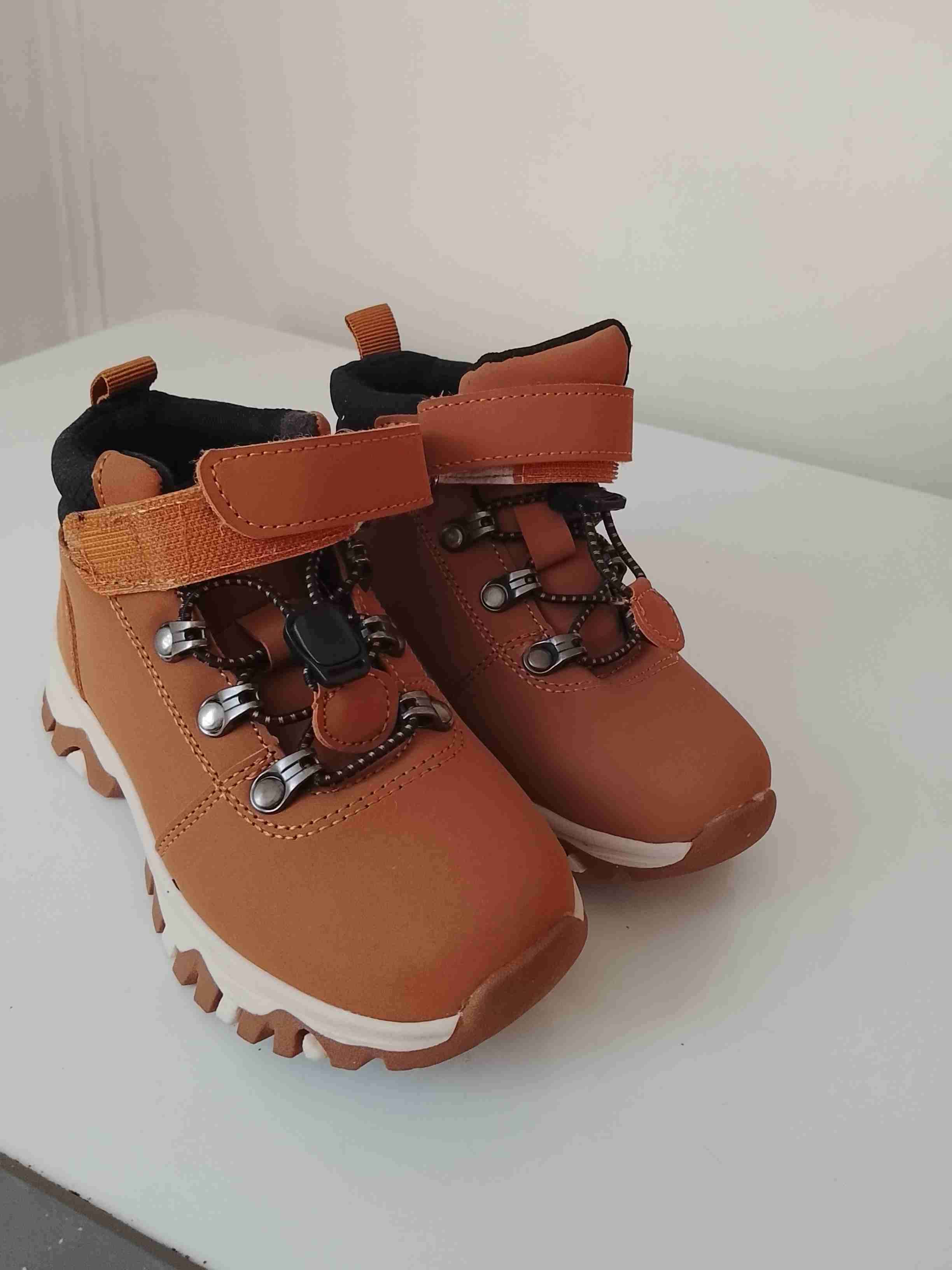 Botines de cuero café para niños - miniatura 1