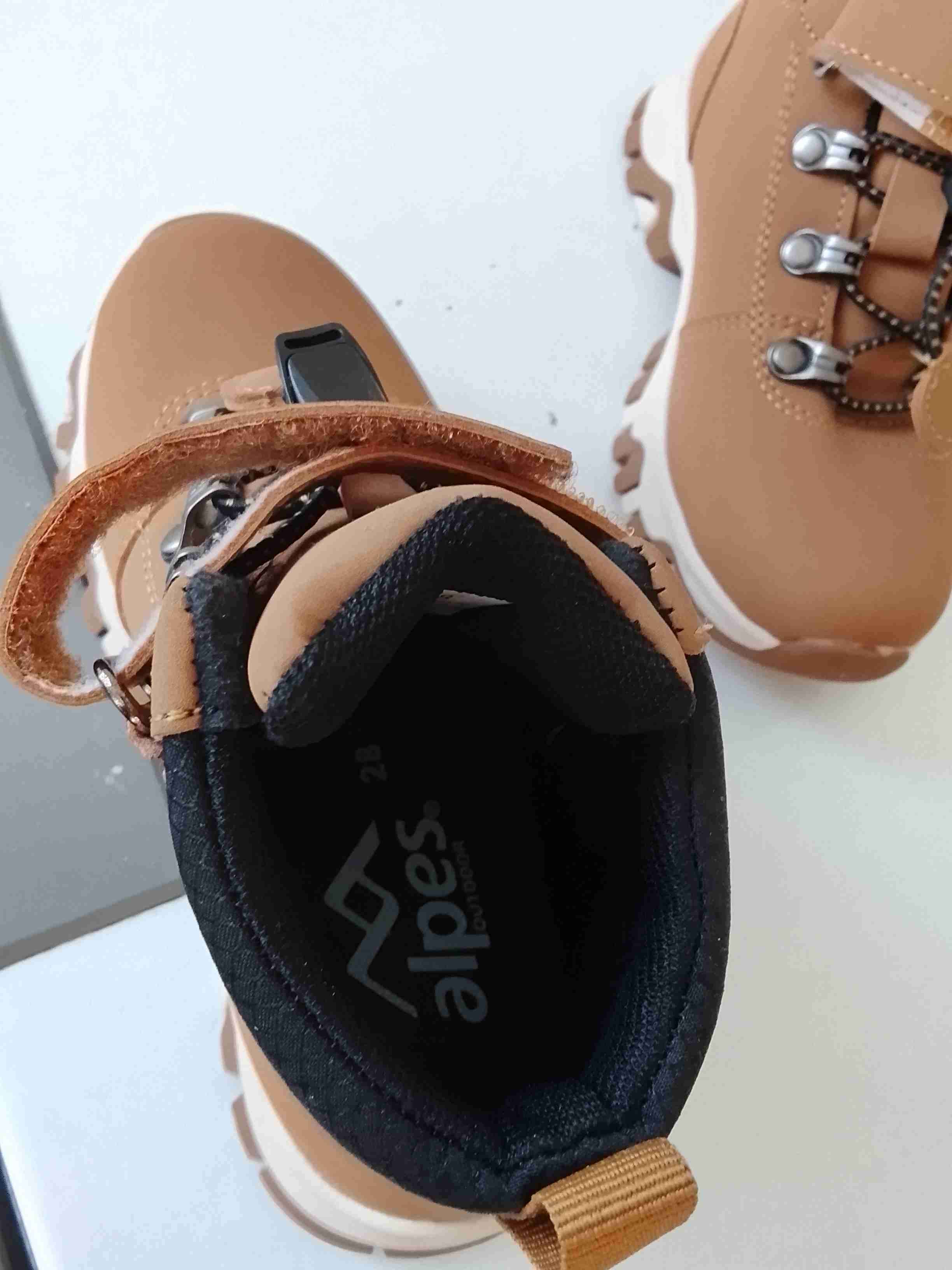 Botines de cuero café para niños - miniatura 2