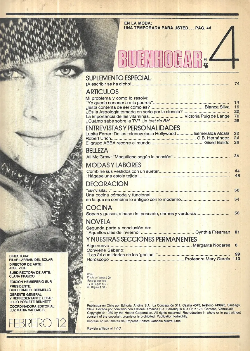 Revista Buenhogar 12 Febrero 1980 / Stacey Carter - miniatura 2