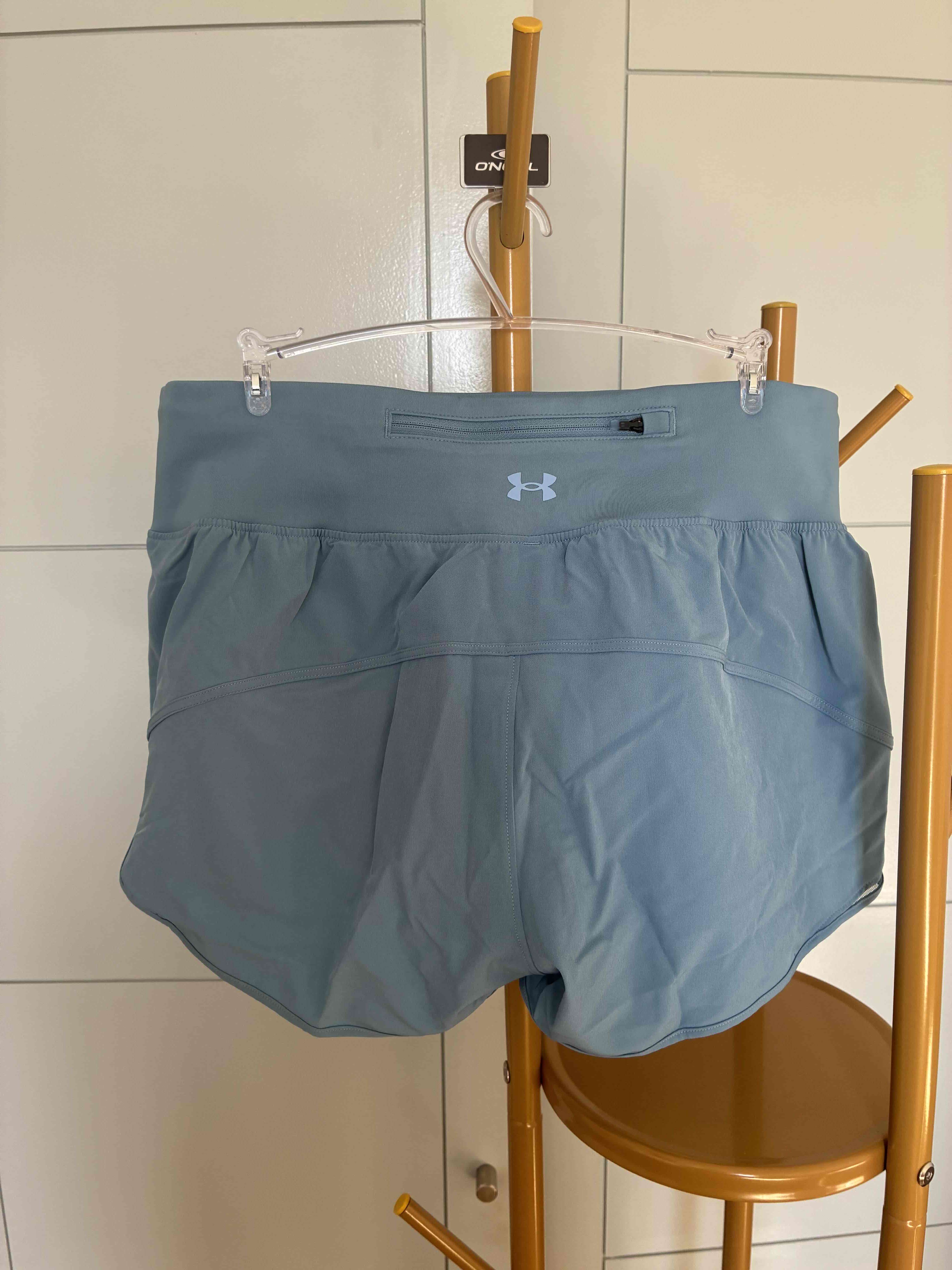 Shorts mujer  deportivos celeste Under armour - miniatura 4