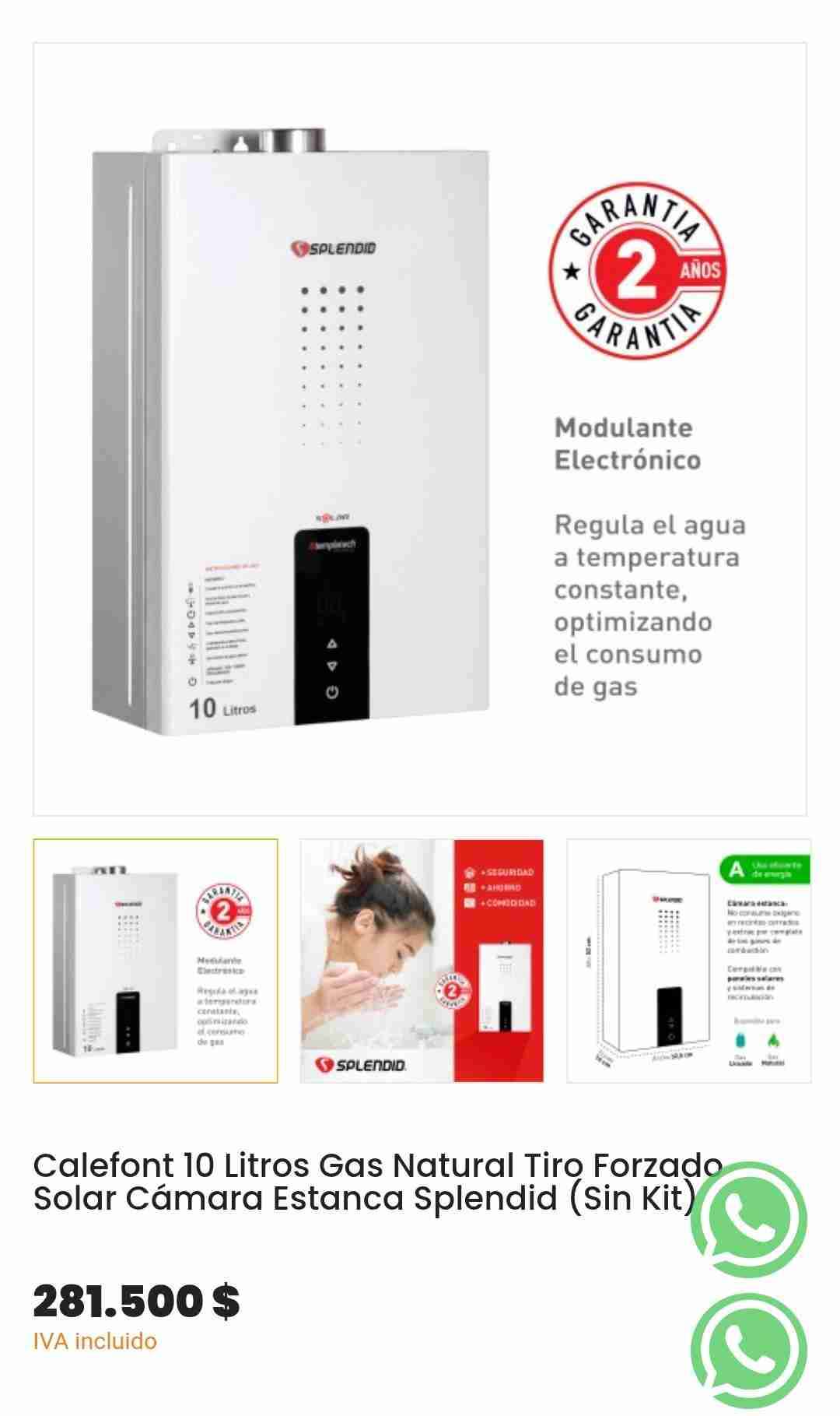 Calefont Splendid 10L Nuevo - miniatura 2