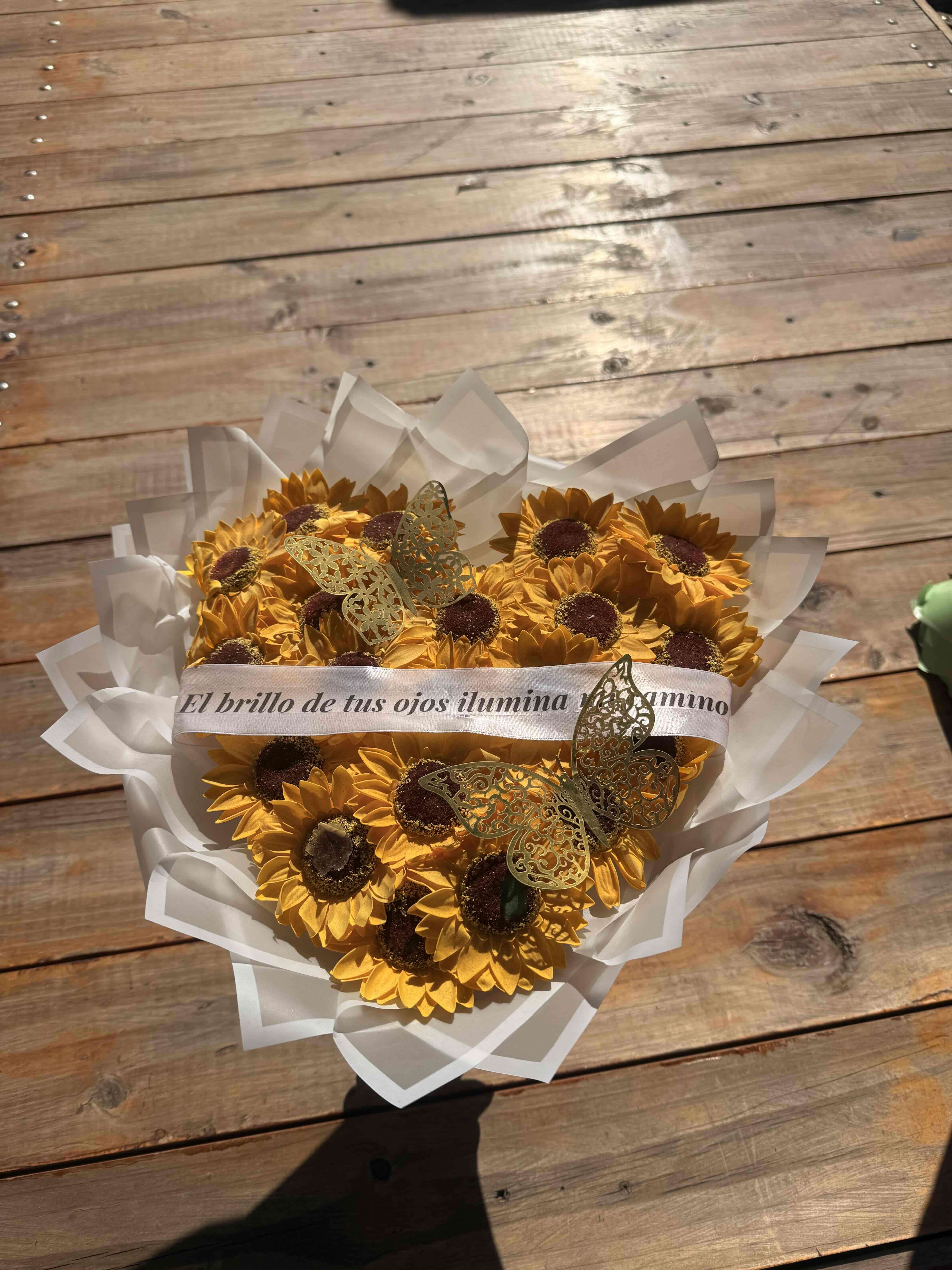 Ramo de flores artificiales de girasol - miniatura 2