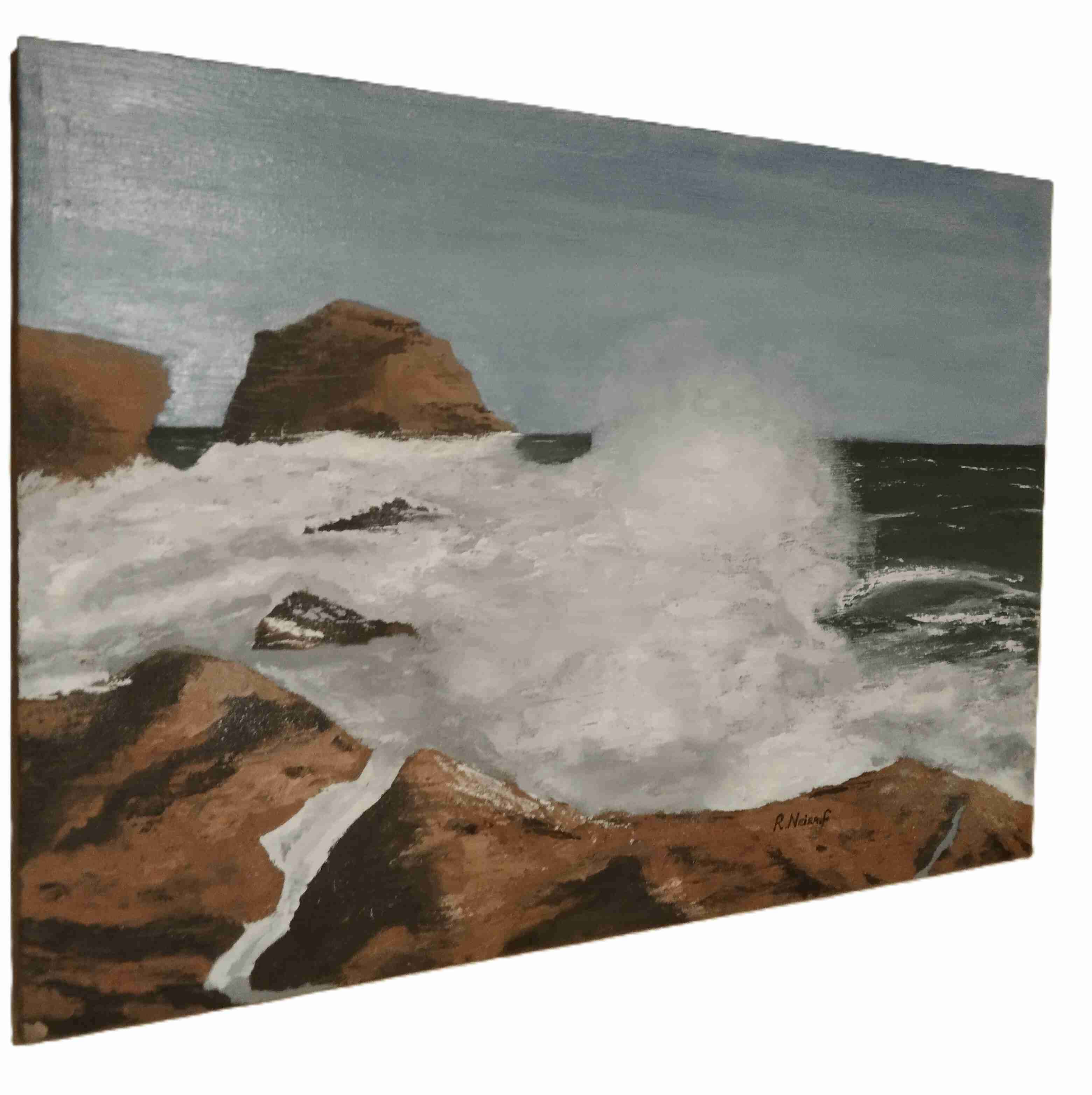 Cuadro de paisaje marino, oleo 90 x 66 - miniatura 2