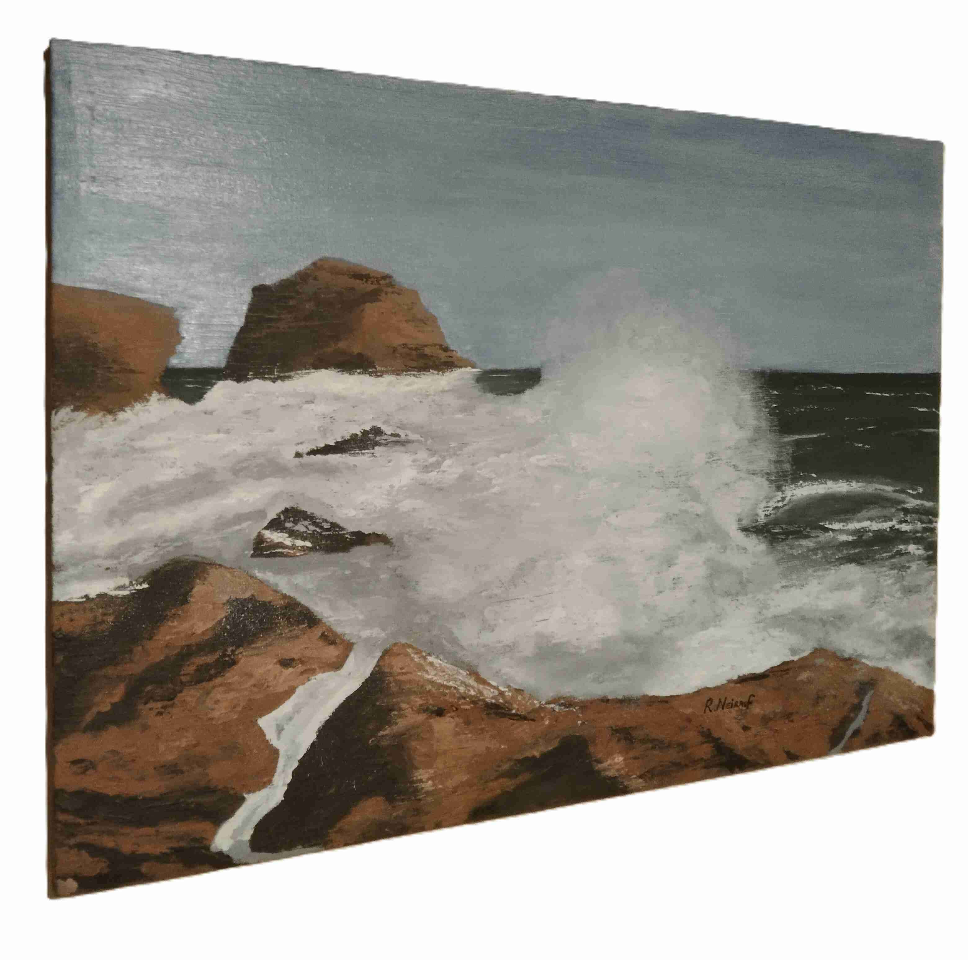 Cuadro de paisaje marino, oleo 90 x 66 - miniatura 3