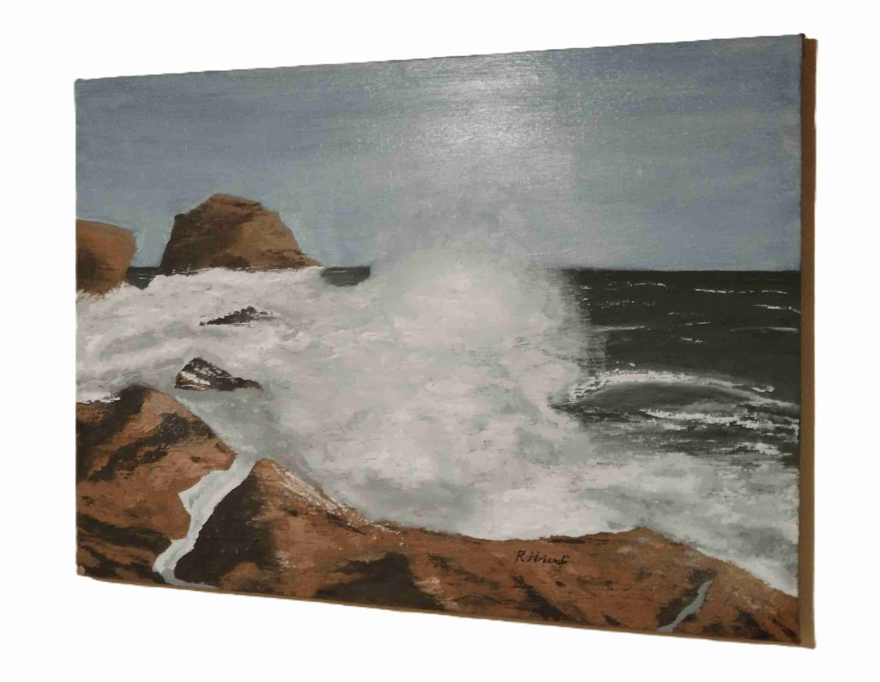 Cuadro de paisaje marino, oleo 90 x 66 - miniatura 4