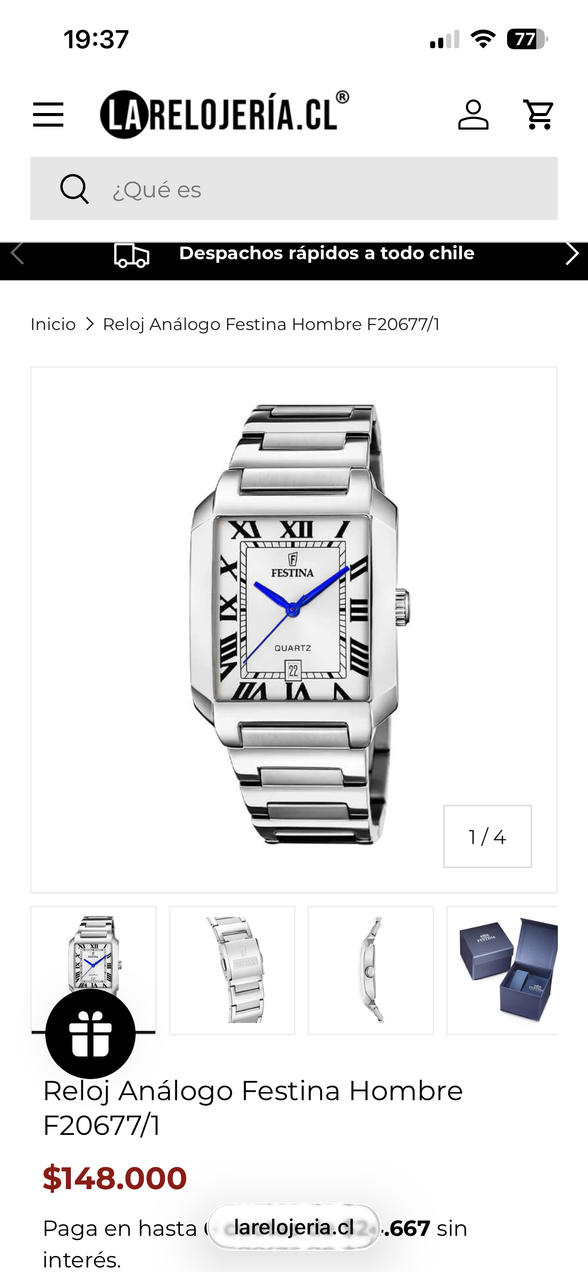 Reloj Festina metálico cuadrado - miniatura 6