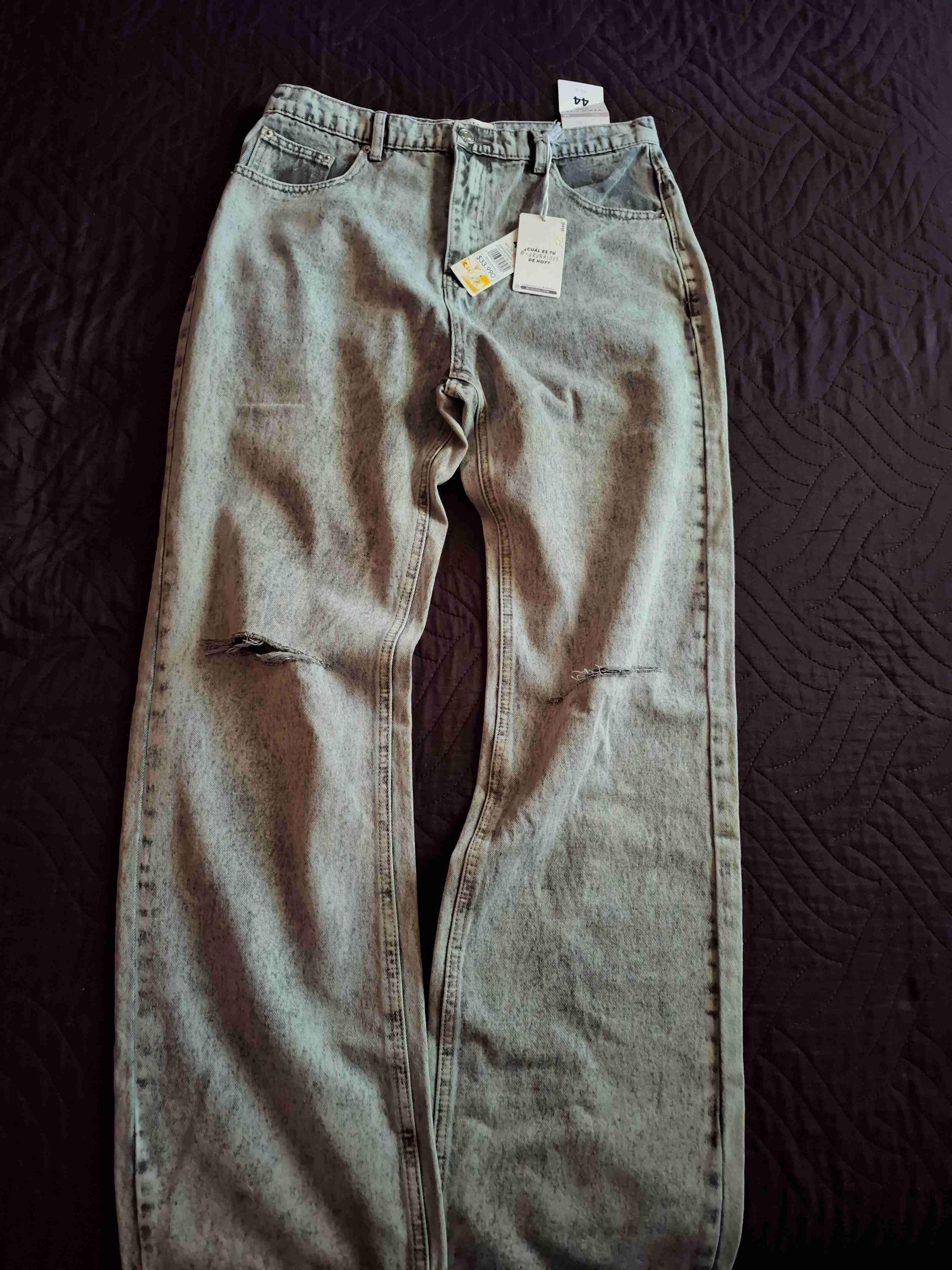 Jeans gris corona tiro alto - miniatura 2