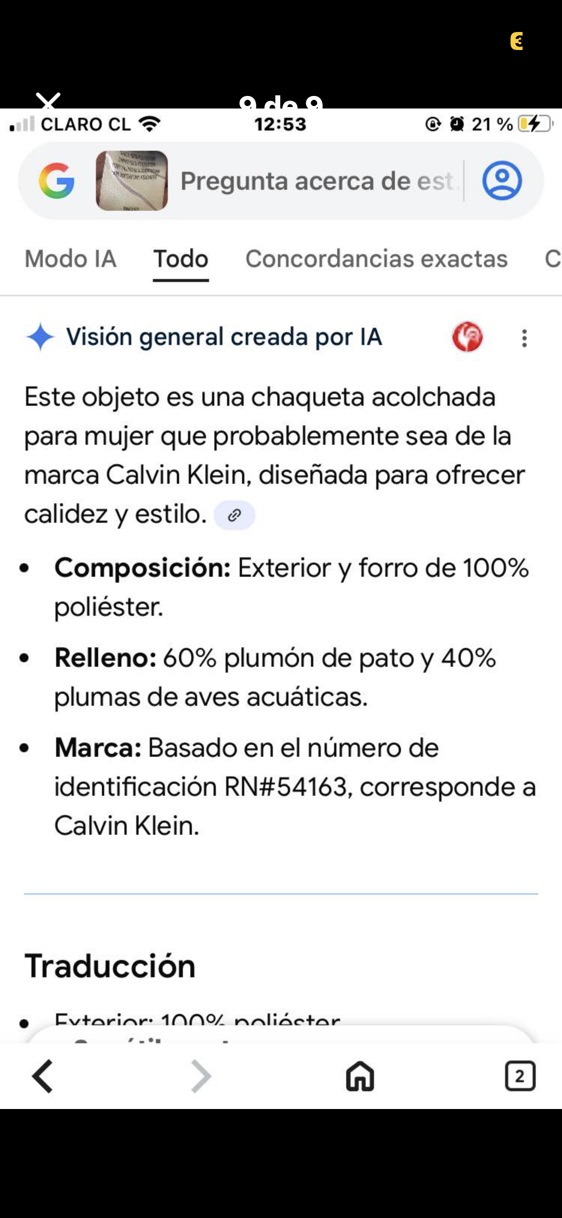 Abrigo negro acolchado con cinturón - miniatura 4