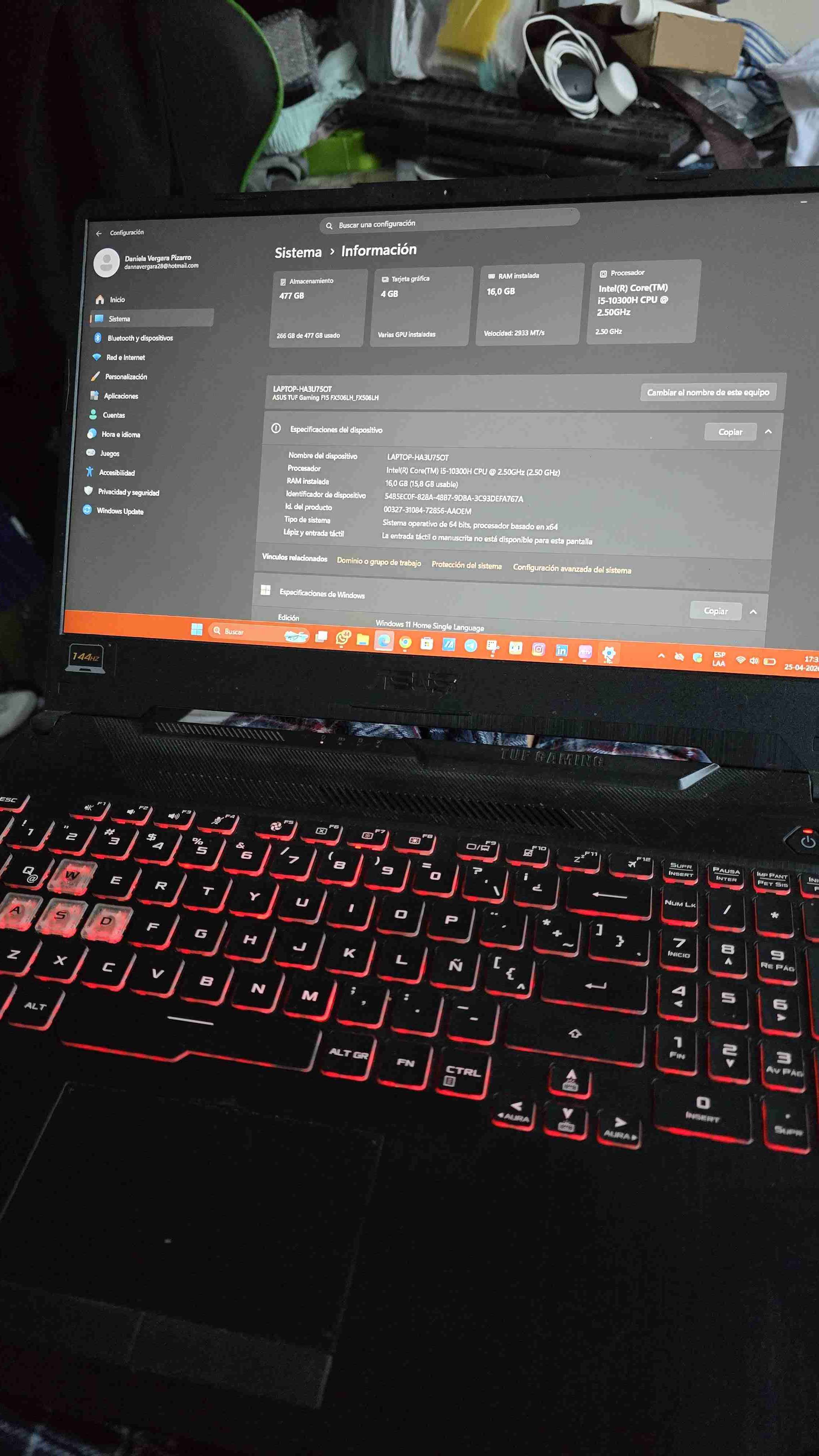 Laptop ASUS TUF Gaming 15.6" - miniatura 1