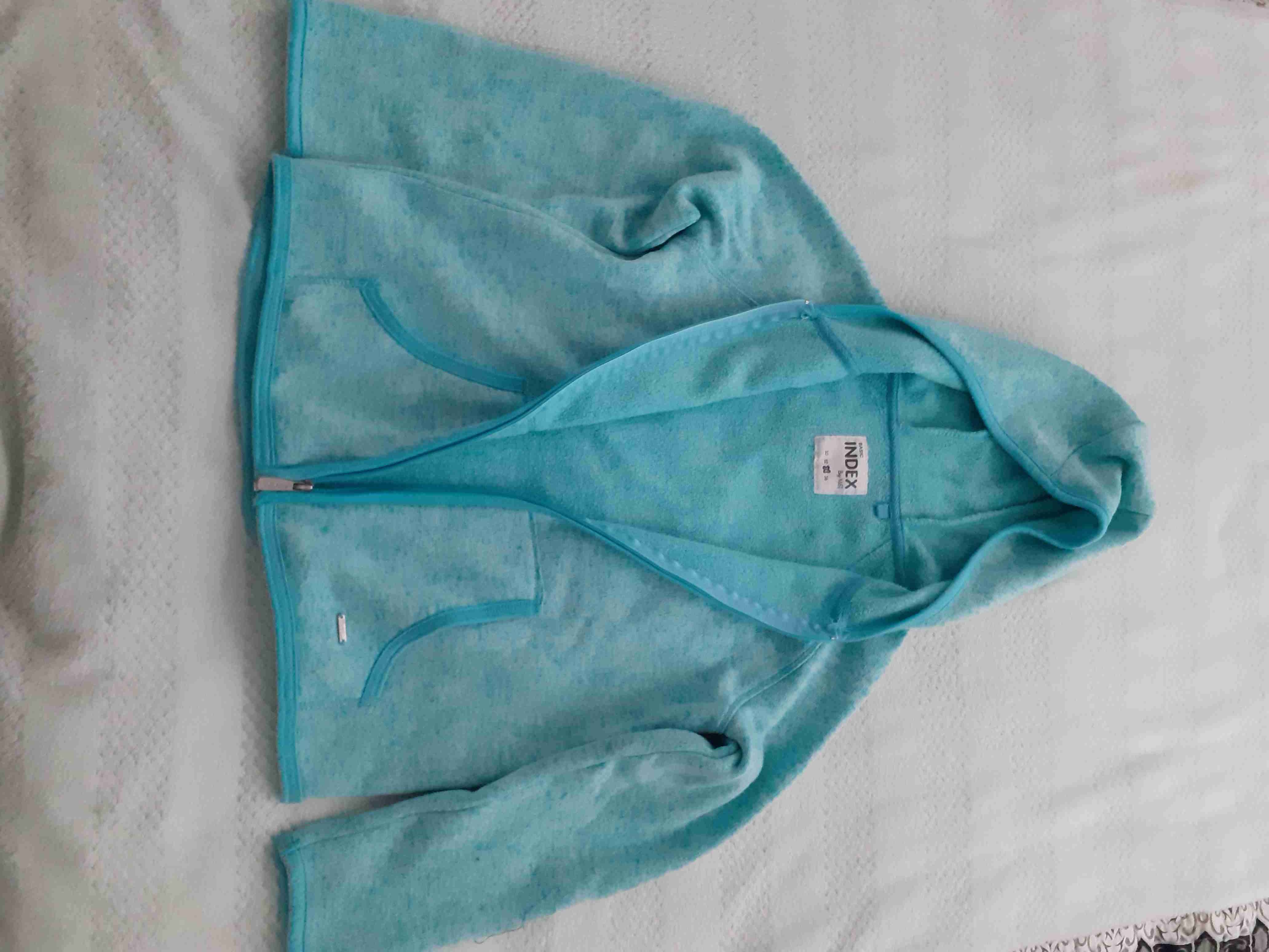 Polerón celeste con capucha Niña talla 16 - miniatura 2