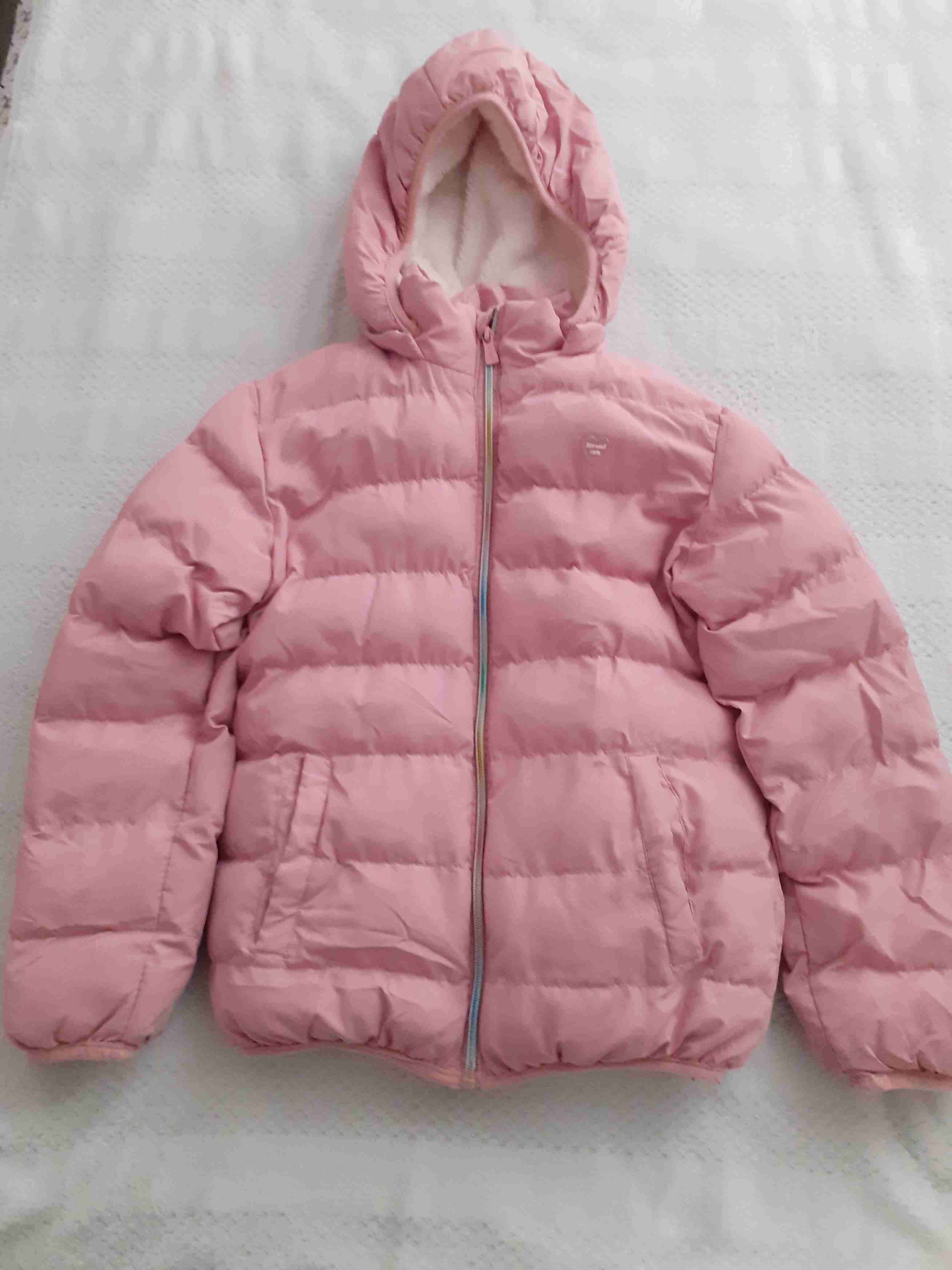 Parka  rosada con capucha niña talla 10 - miniatura 1