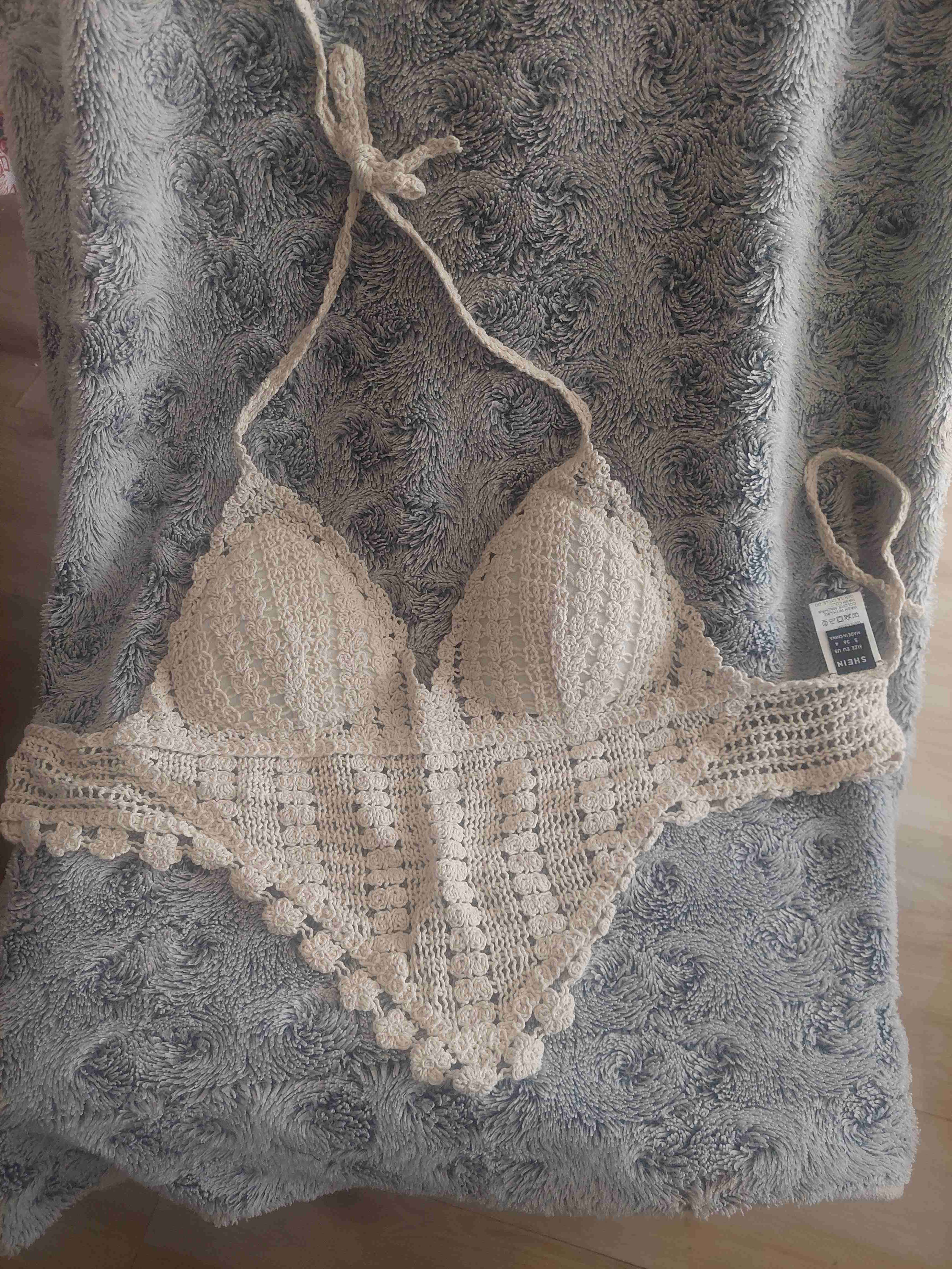 Top crochet beige bohemio - miniatura 2